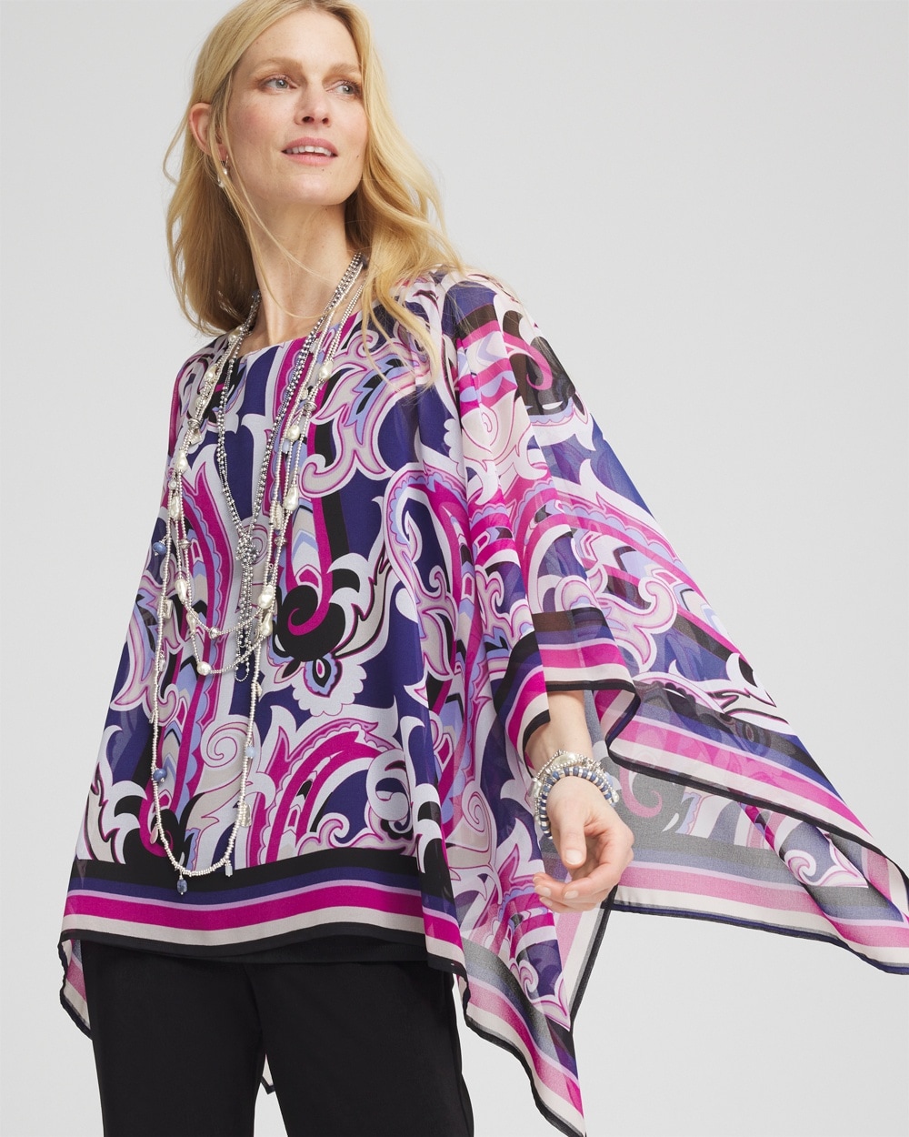 Travelers\u2122 Paisley Chiffon Layered Top