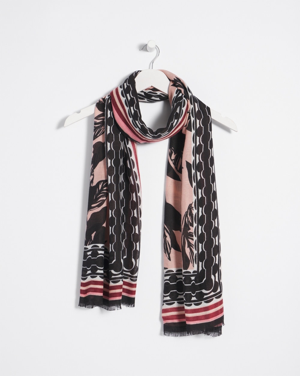 Floral Border Oblong Scarf