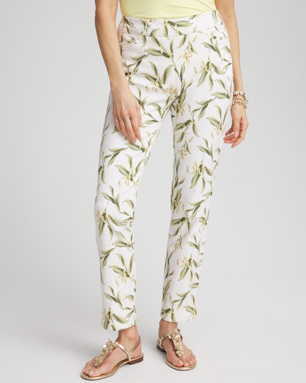 Brigitte\u2122 Leaf Slub Ankle Pants