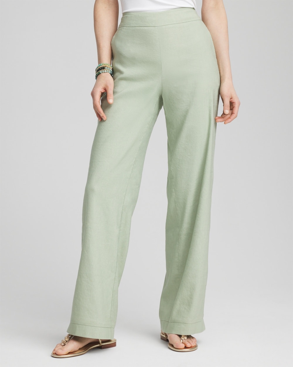 Stretch Linen Wide-Leg Pant