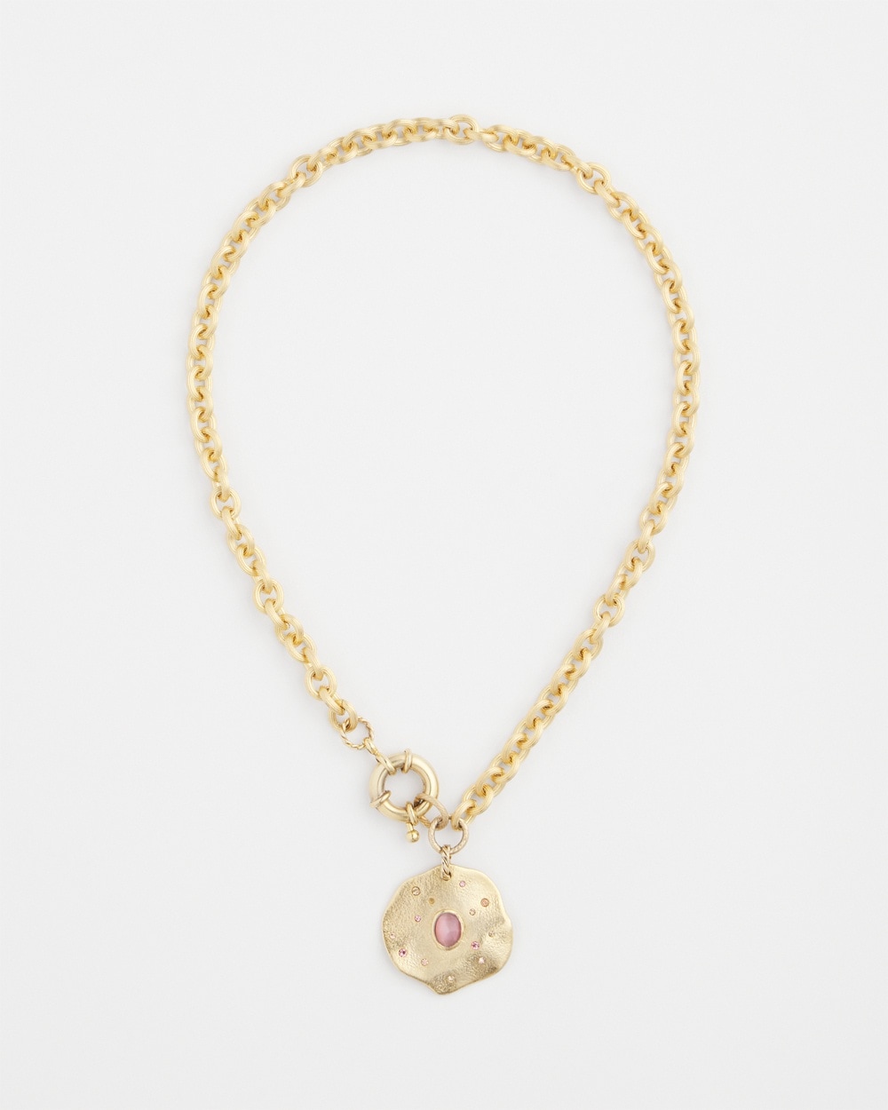 Gold and Pink Medallion Necklace