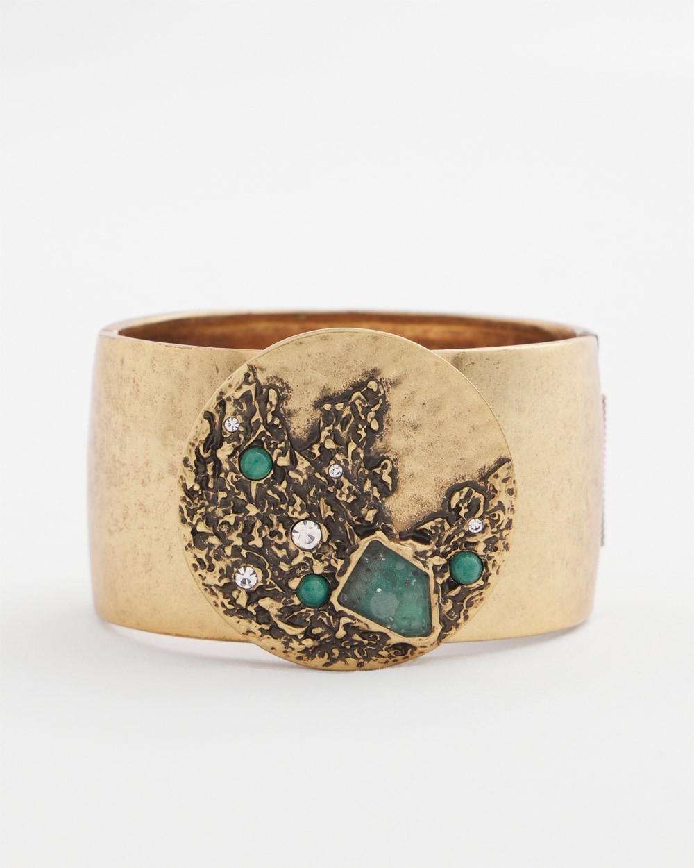 Aqua & Gold Cuff Bracelet