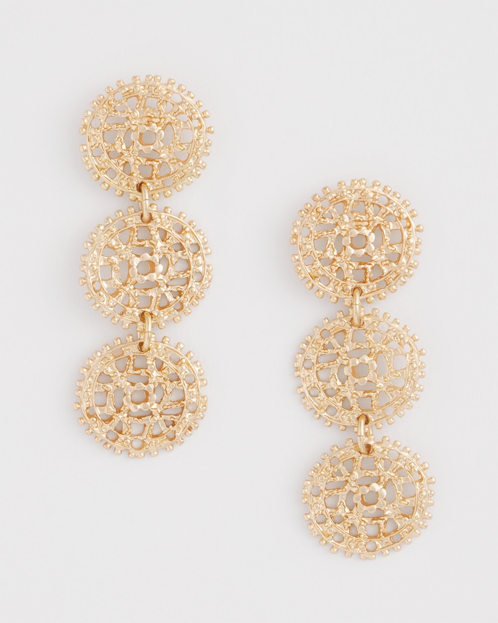 Gold-Tone Lace Drop Earrings