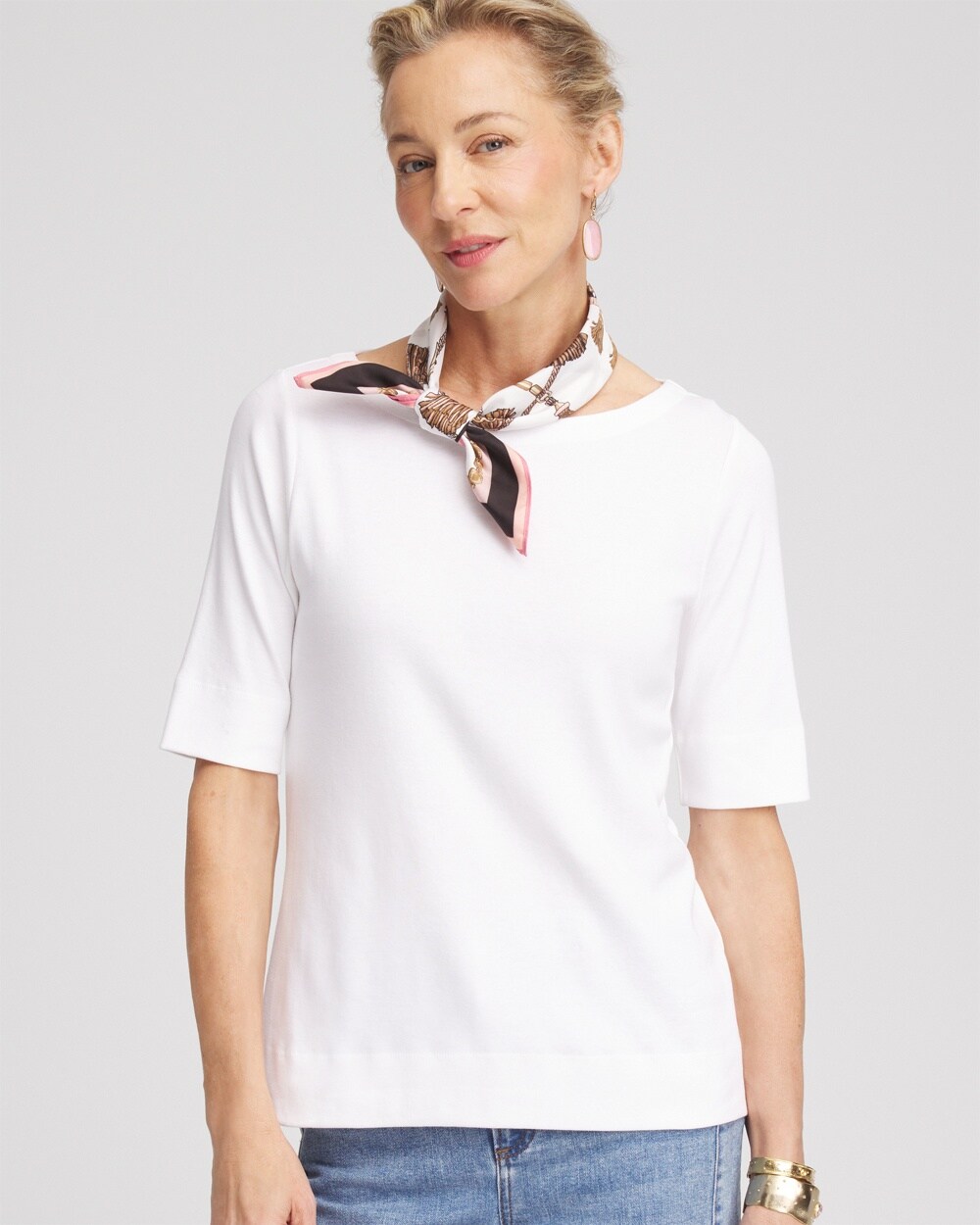 Pima Cotton Bateau-Neck Tee