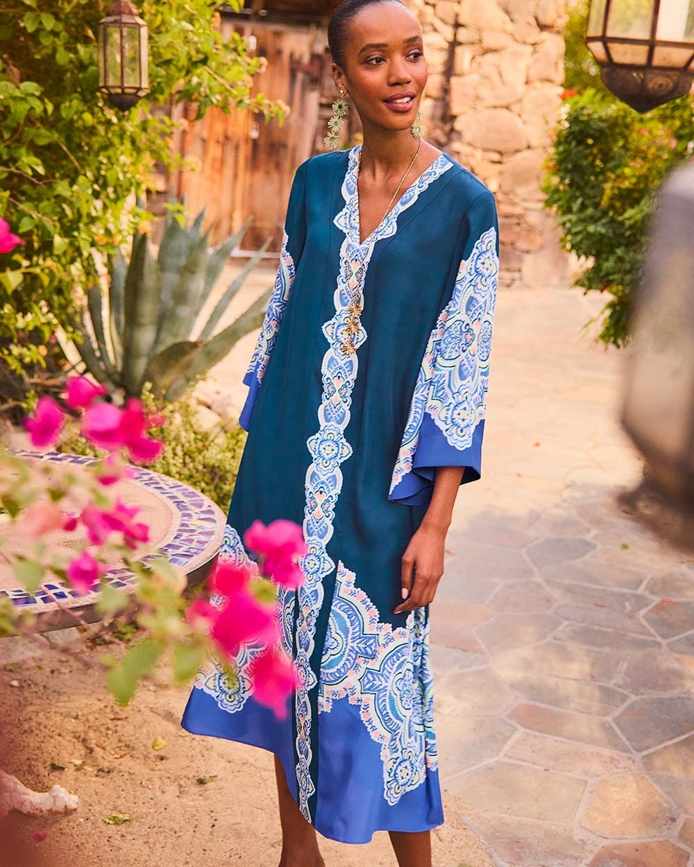 Georgette Kaftan Midi Dress