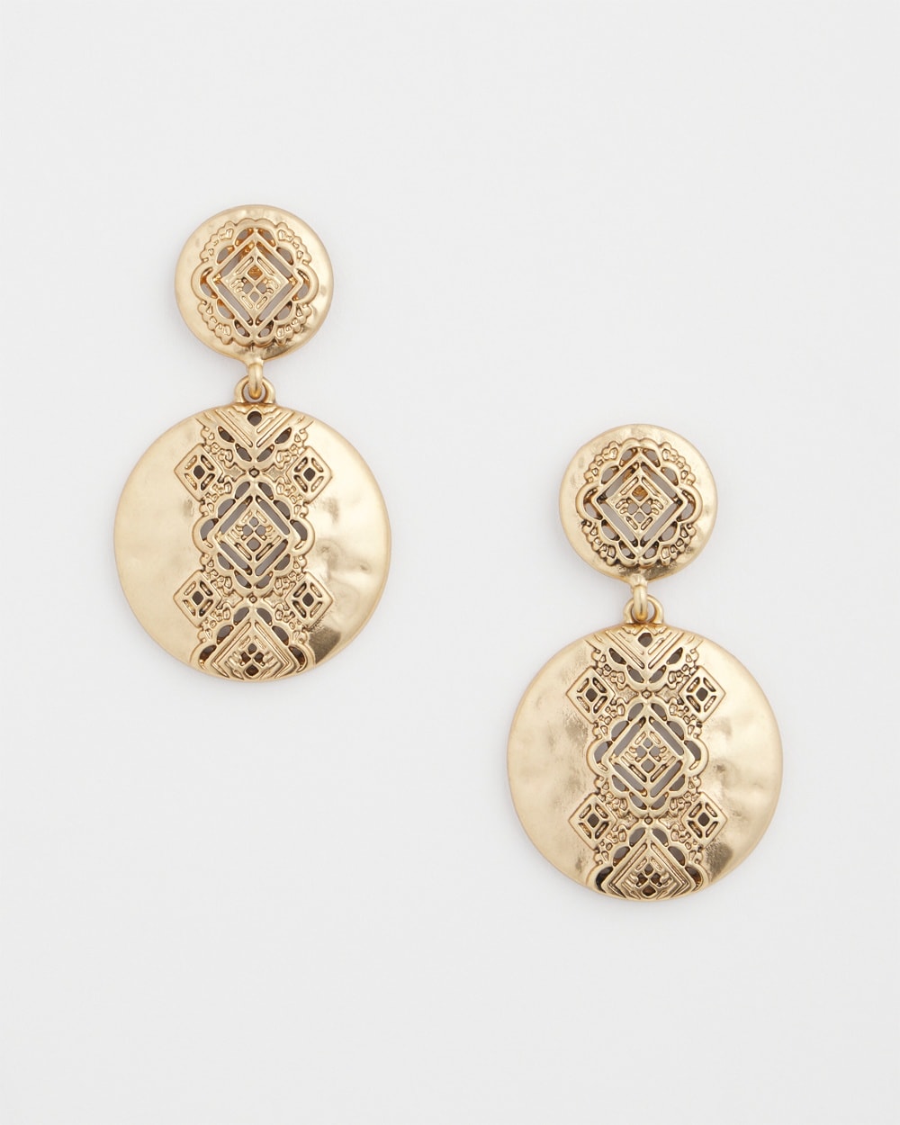 No Droop\u2122 Gold-Tone Medallion Earrings