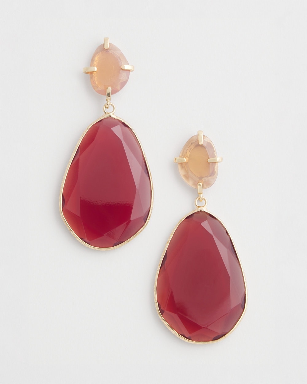 Pink Gem Drop Earrings