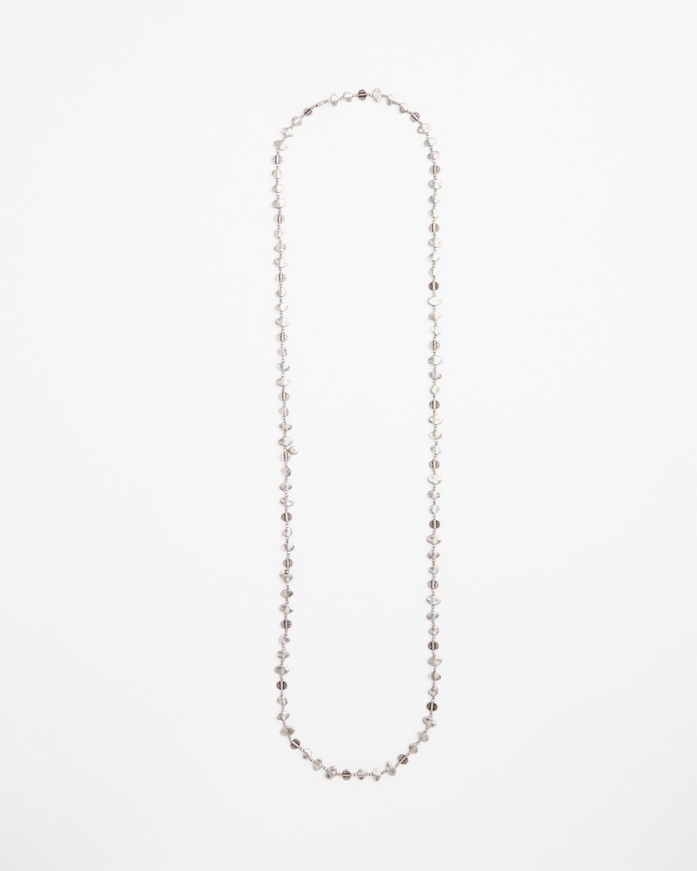 Single Silver-tone Nugget Necklace