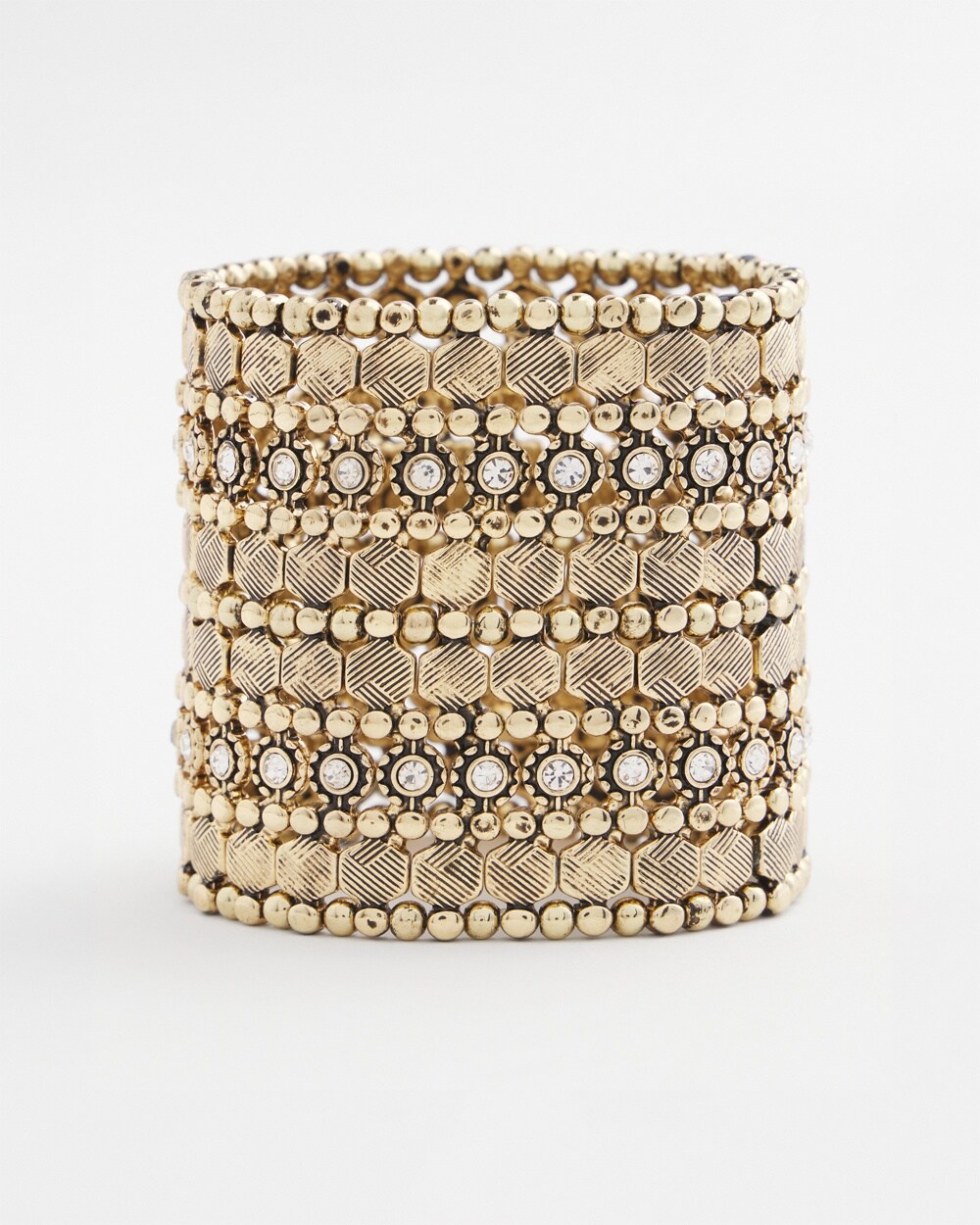 Gold Tone Stretch Cuff Bracelet