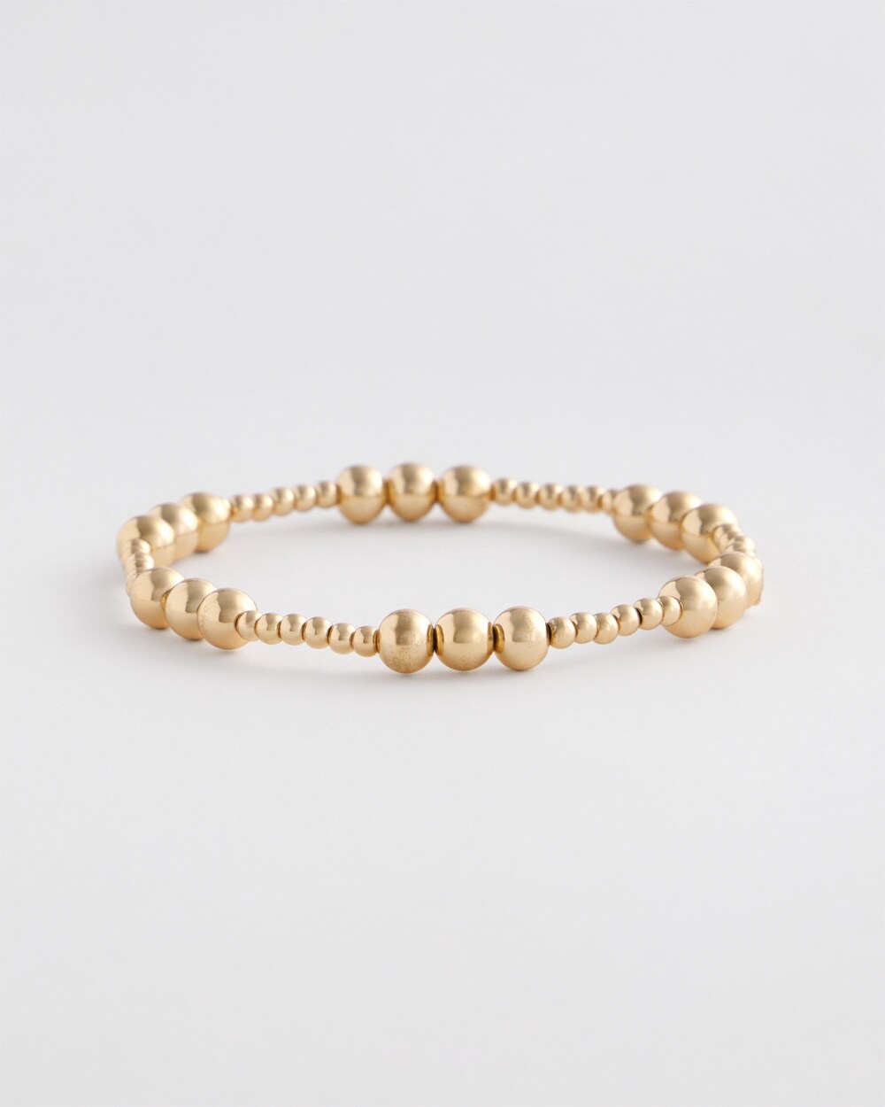 Gold-tone Small Bead Stretch Bracelet