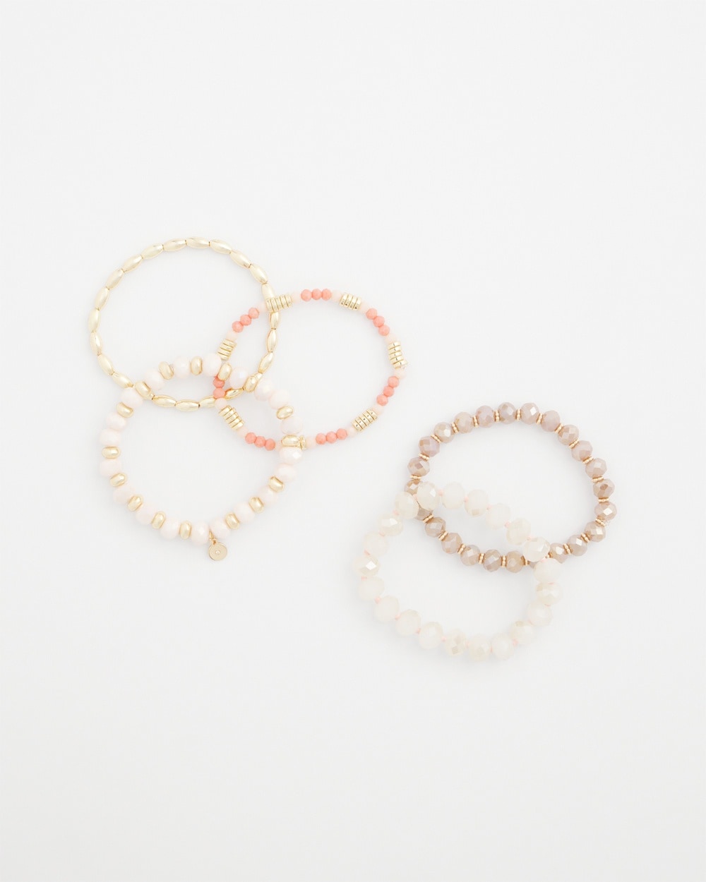 Pink Five Beaded Bracelets Stack