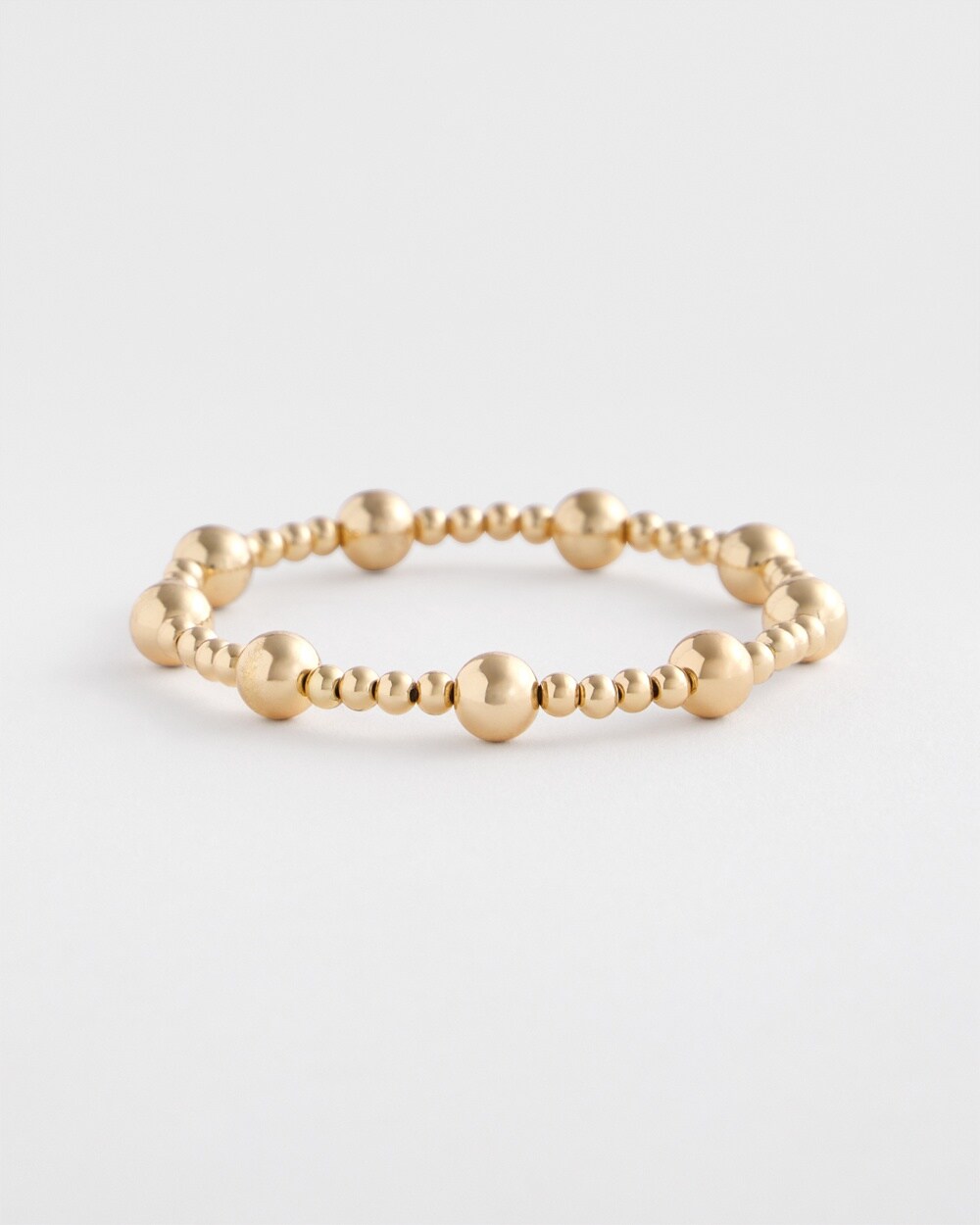 Gold-tone Medium Bead Stretch Bracelet