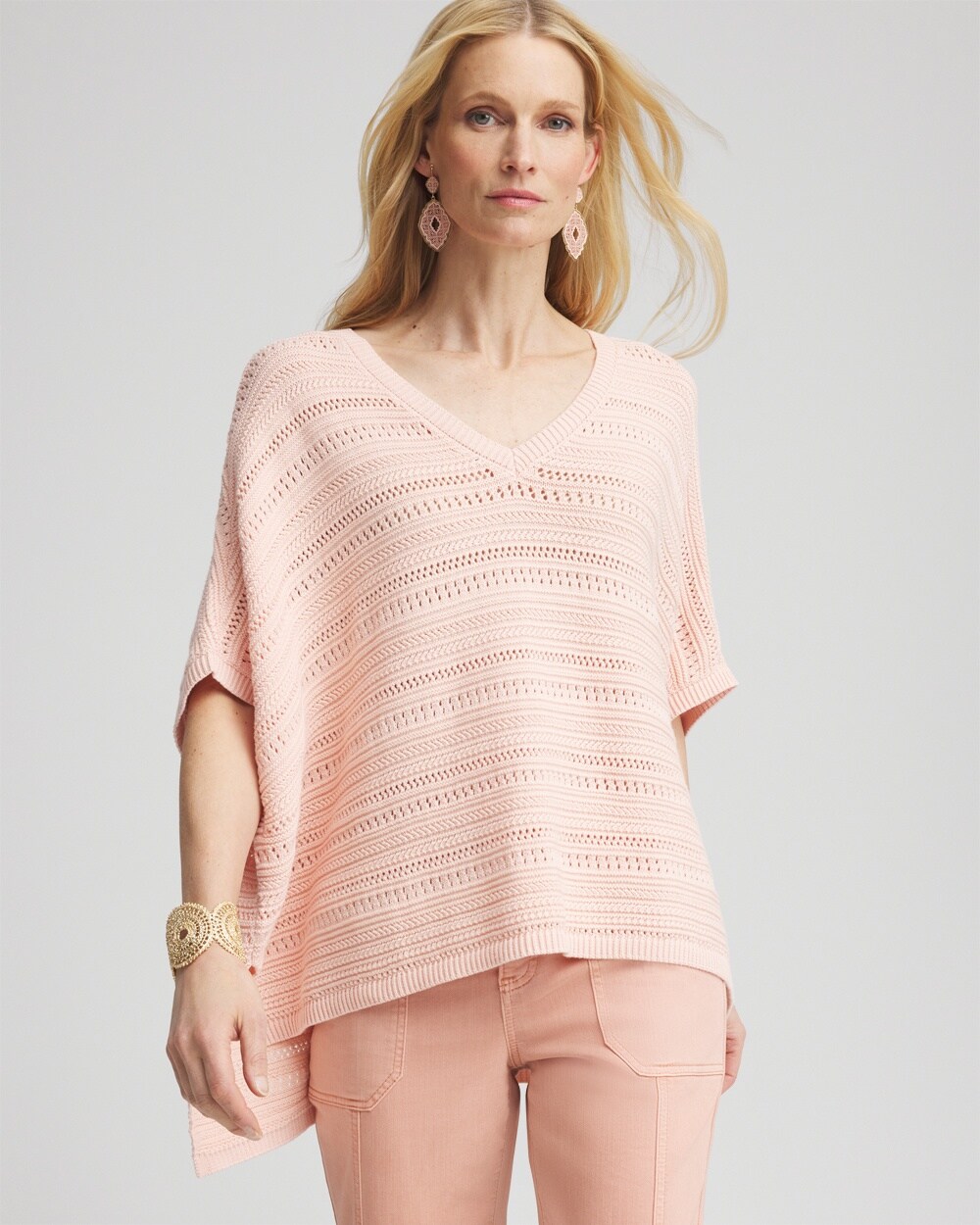 Hi-Lo Hem V-Neck Poncho