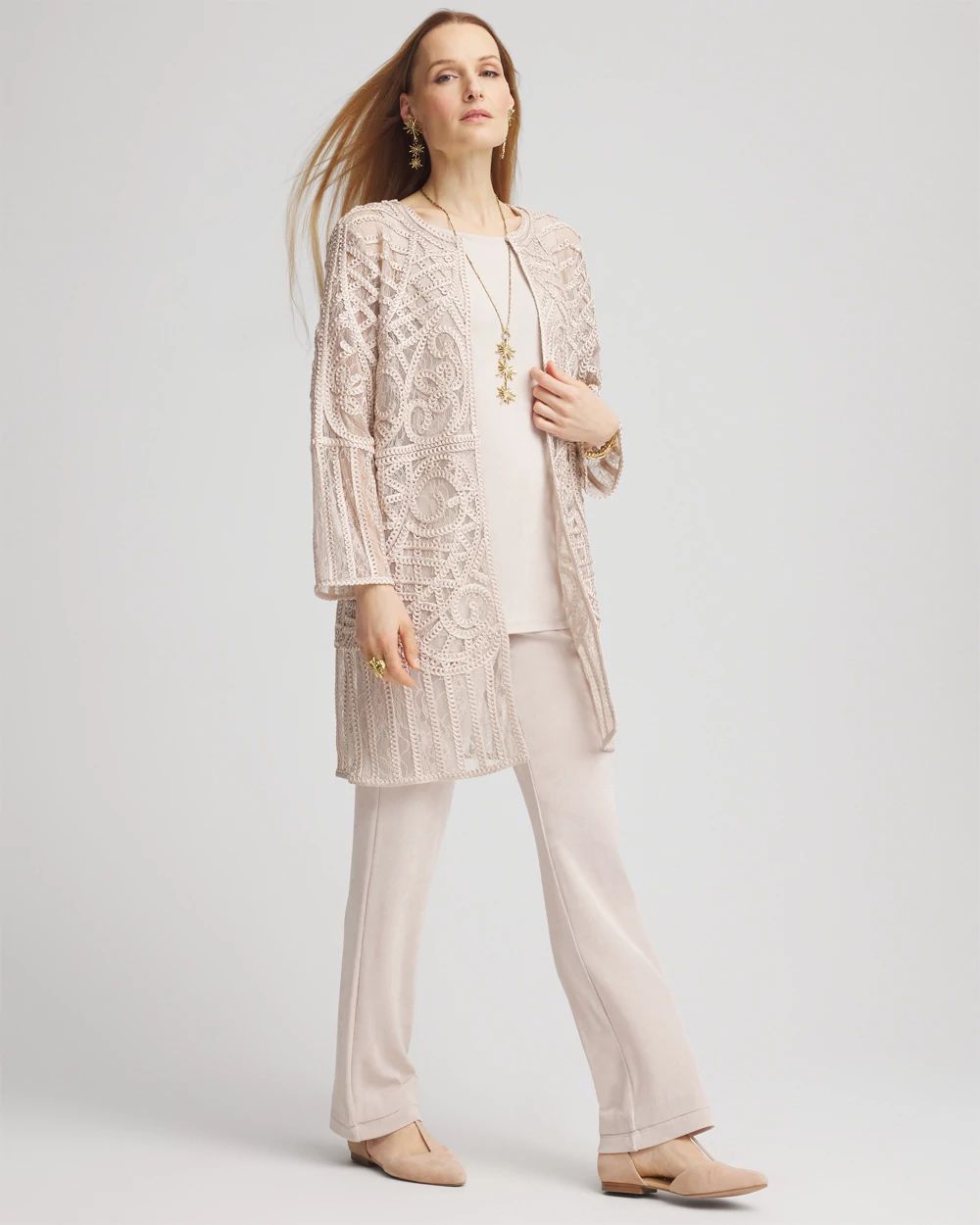 Travelers™ Collection Embroidered Lace  Jacket