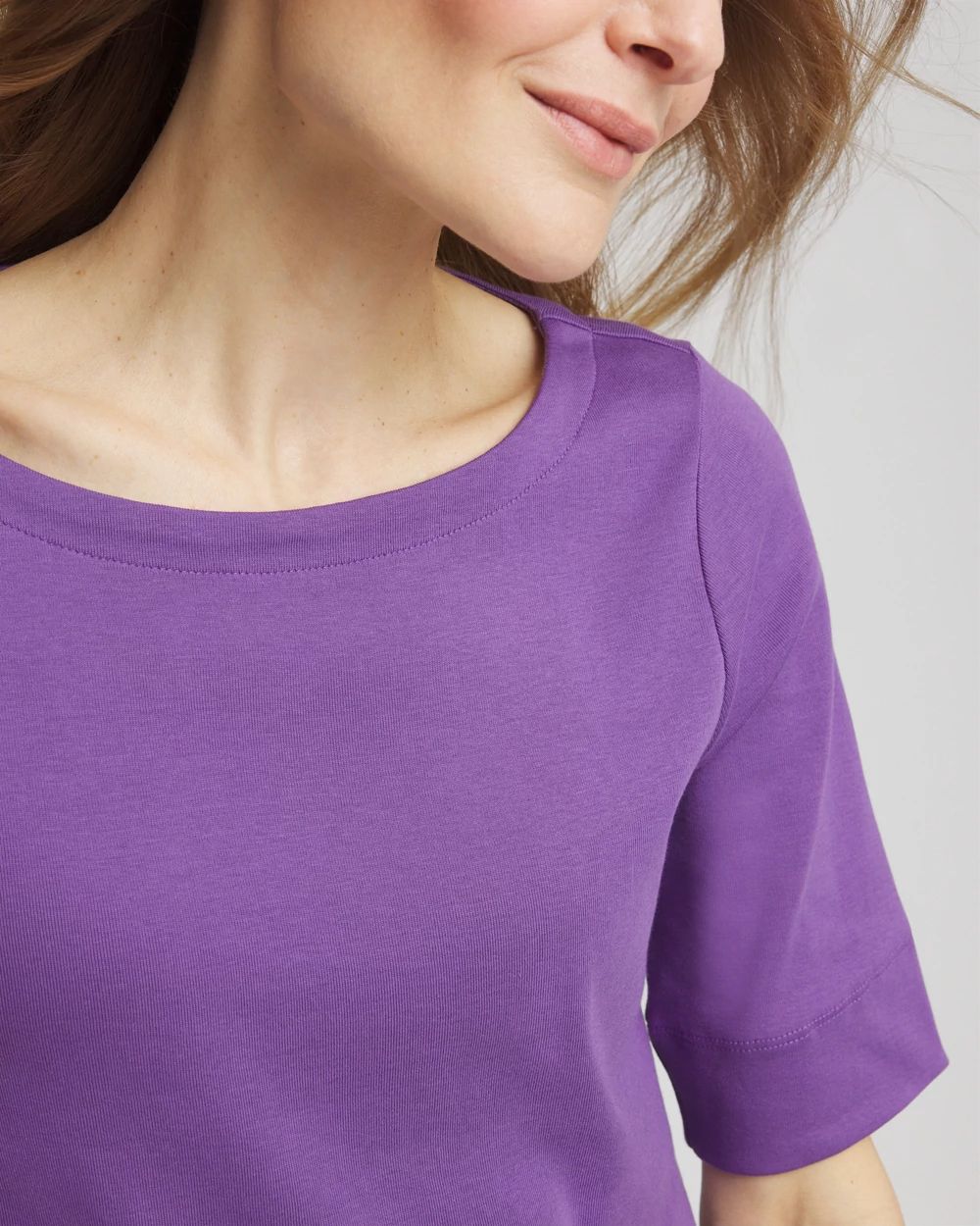 Pima Cotton Bateau-Neck Tee