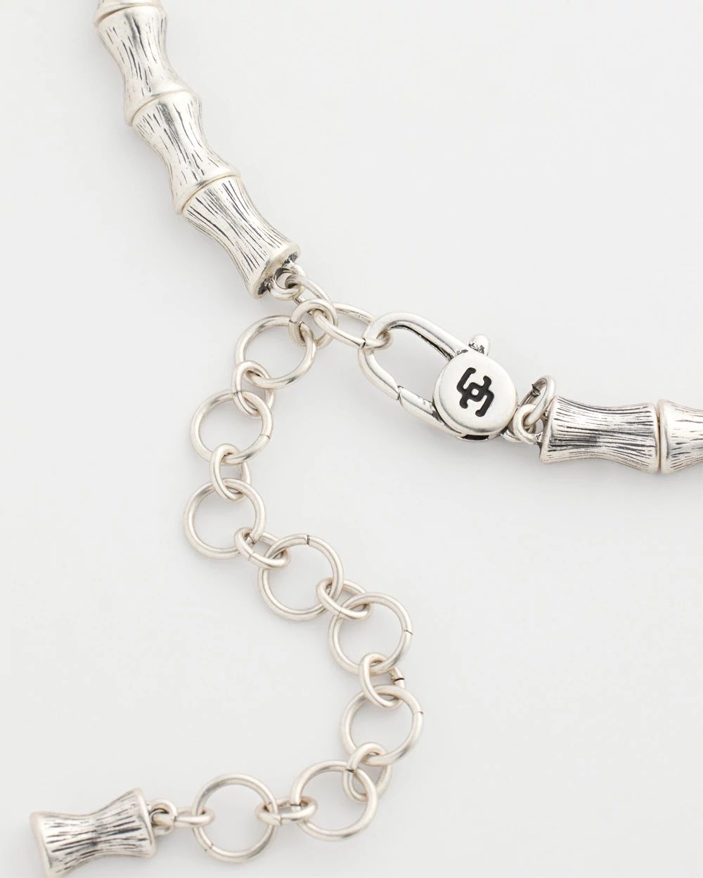 Silvertone Bamboo Collar Necklace