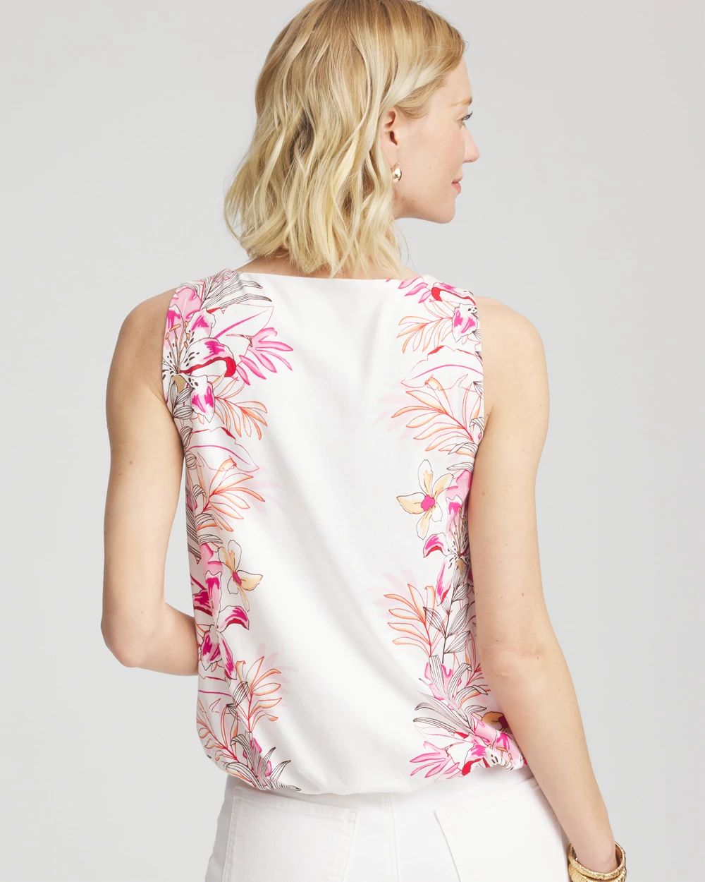 Tropical Floral Bubble Hem Tee
