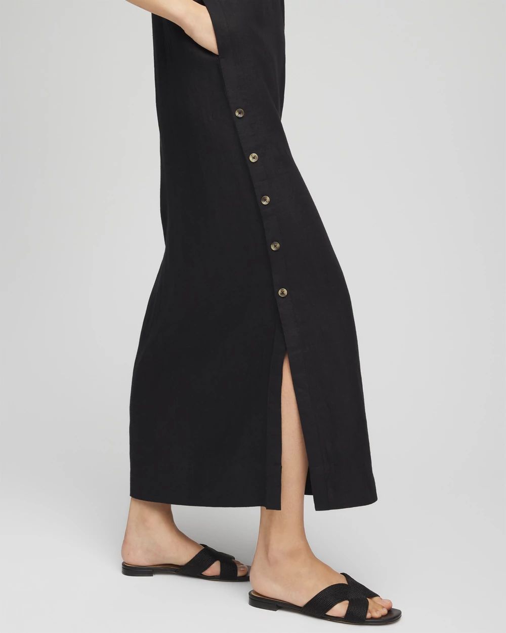 Petite Linen Maxi Shirtdress