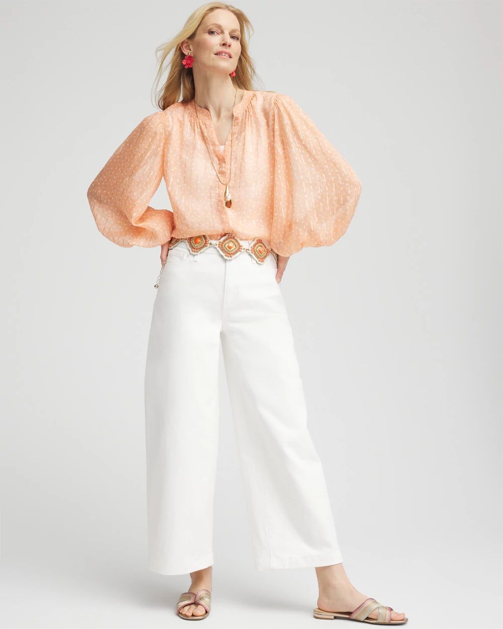 Metallic Jacquard Blouse