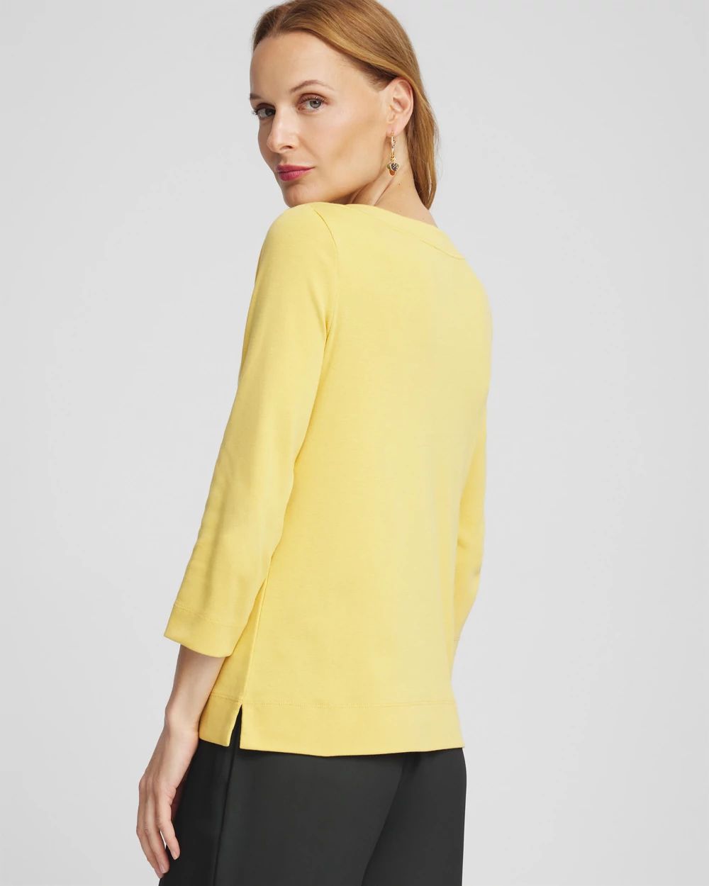 3/4 Sleeve Bateau Neck Tee