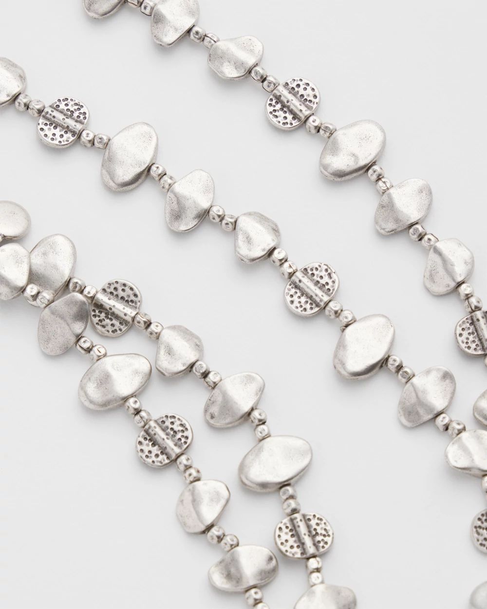 Single Silver-tone Nugget Necklace