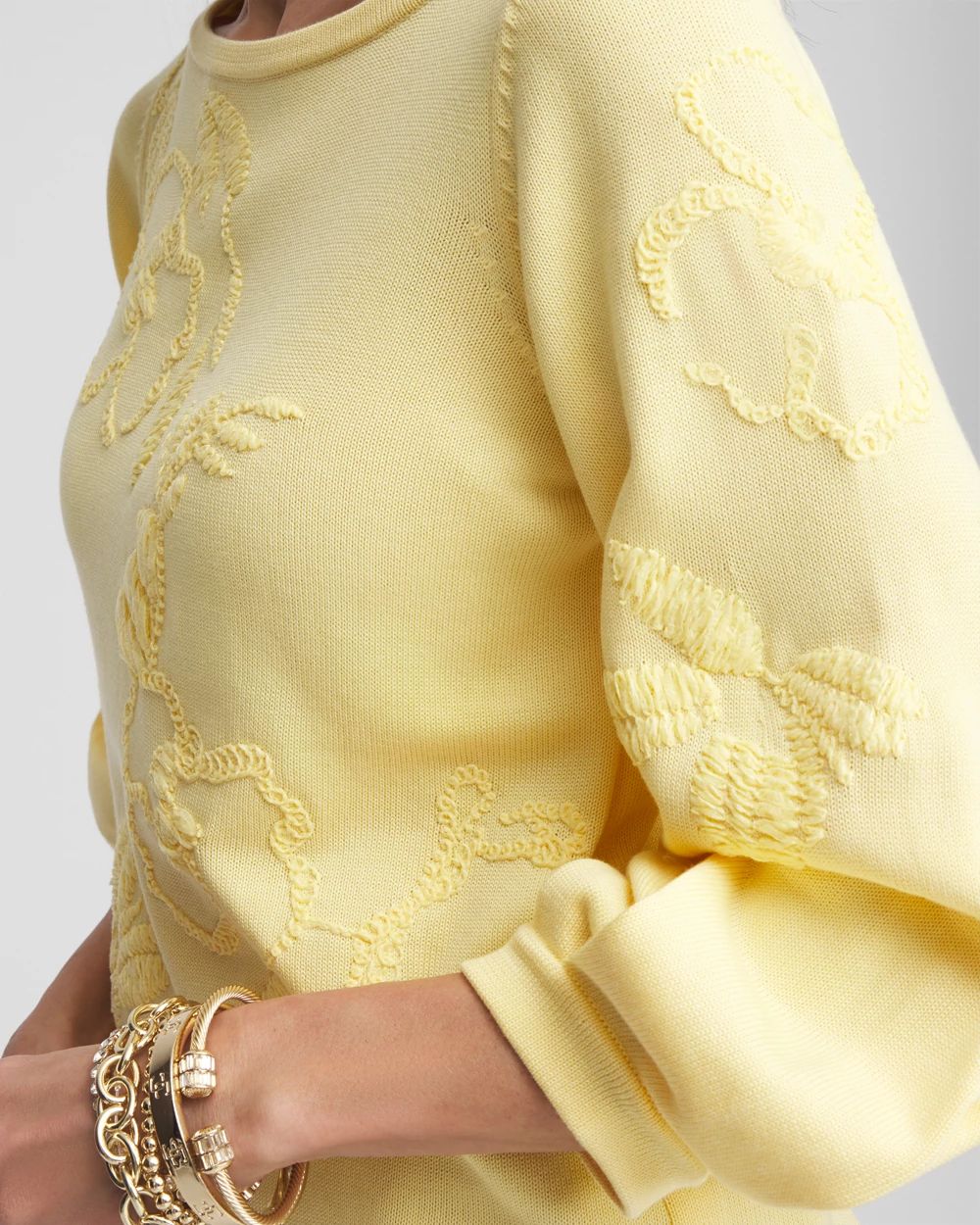 Golden Haze Embroidered Pullover