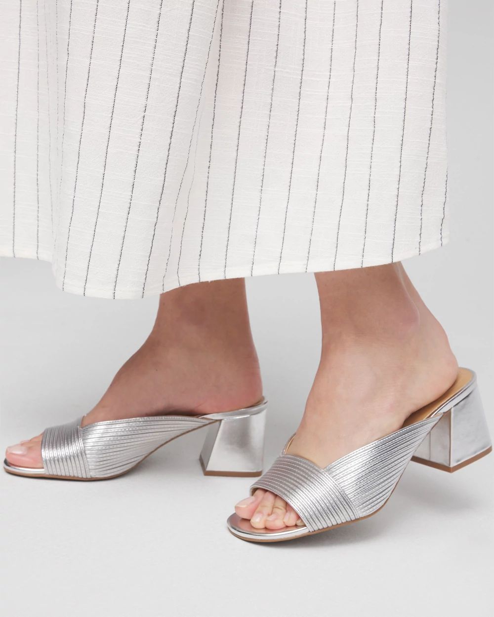 Vinia Metallic Rope Block Heels