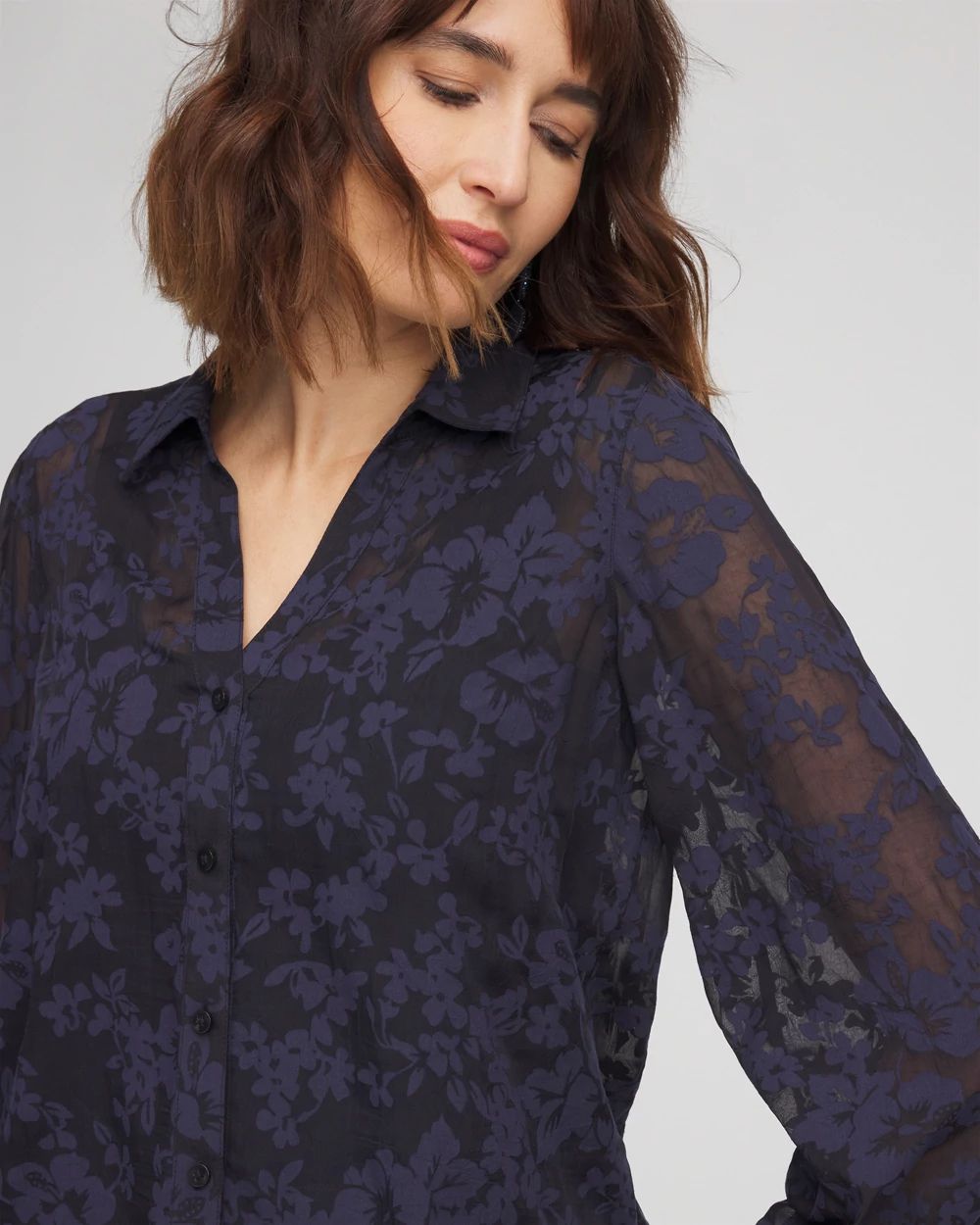 Floral Jacquard Blouse