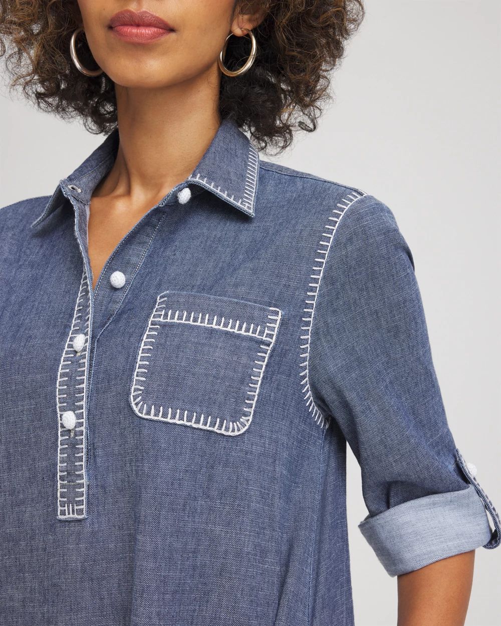 Hemp-Denim Short Dress