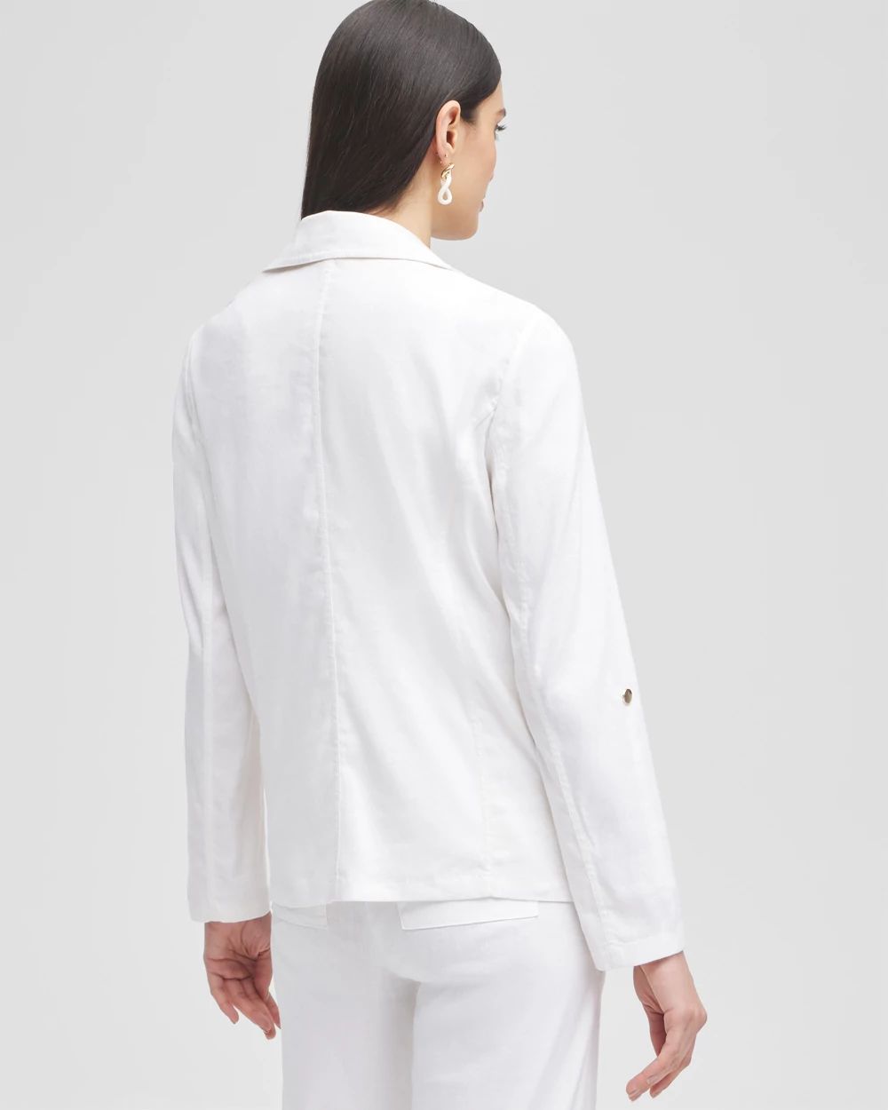 Linen Blend Stretch Blazer