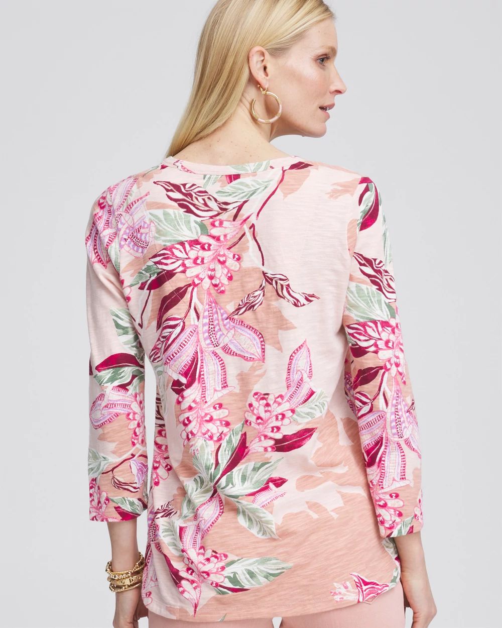 Floral Slub 3/4-Sleeve Tee