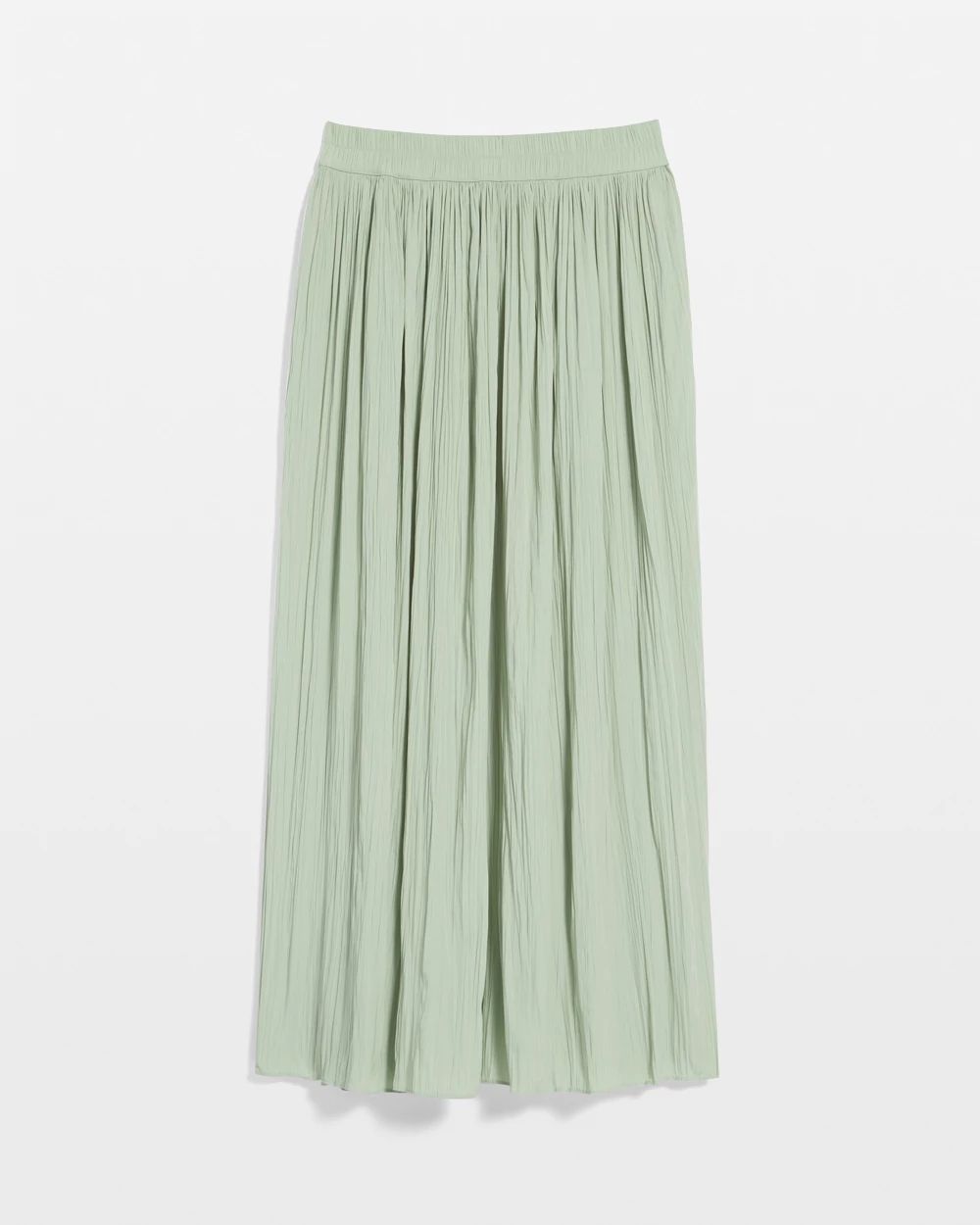 Pull-on Pleated Maxi Skirt