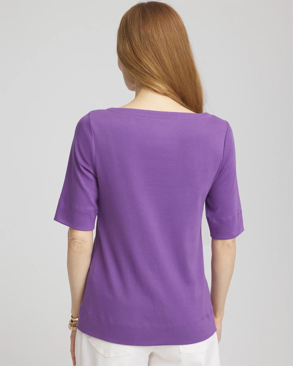 Pima Cotton Bateau-Neck Tee