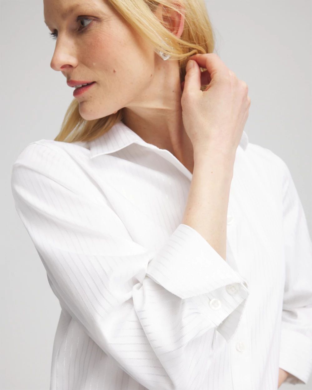 No Iron™ Lurex Stripe Shirt