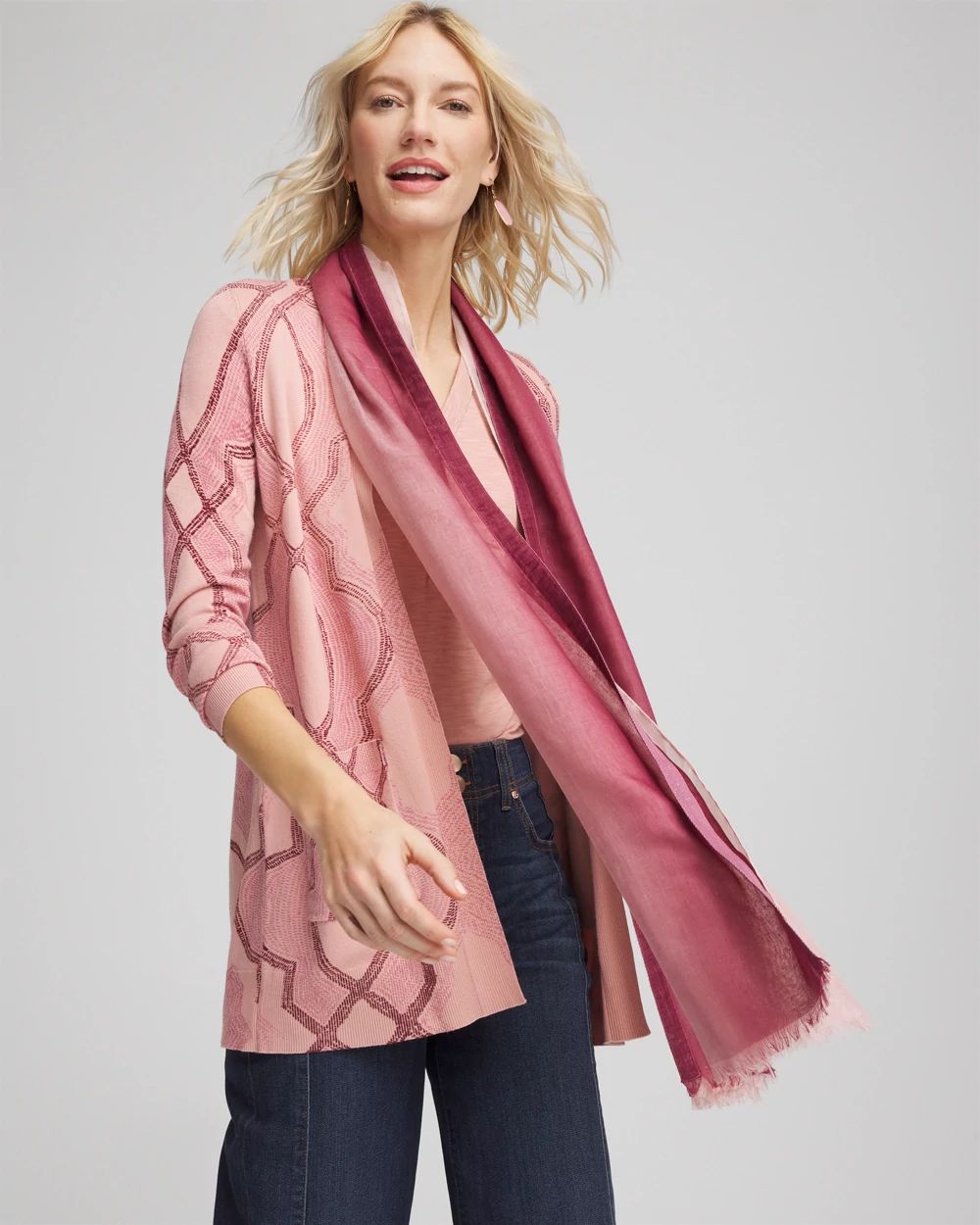 Ombre Metallic Oblong Scarf