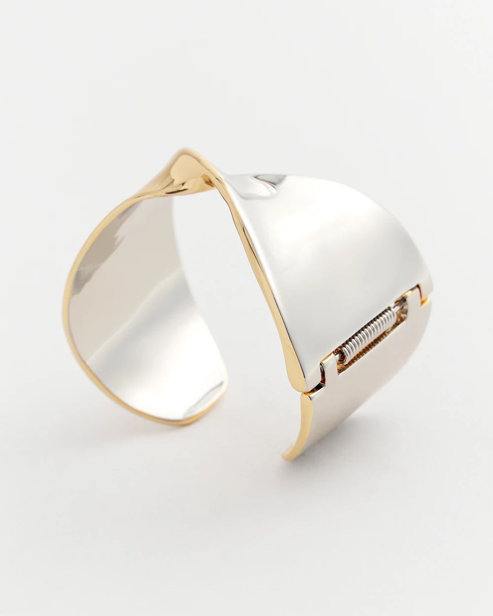 Mixed Metal Silver Cuff Bracelet