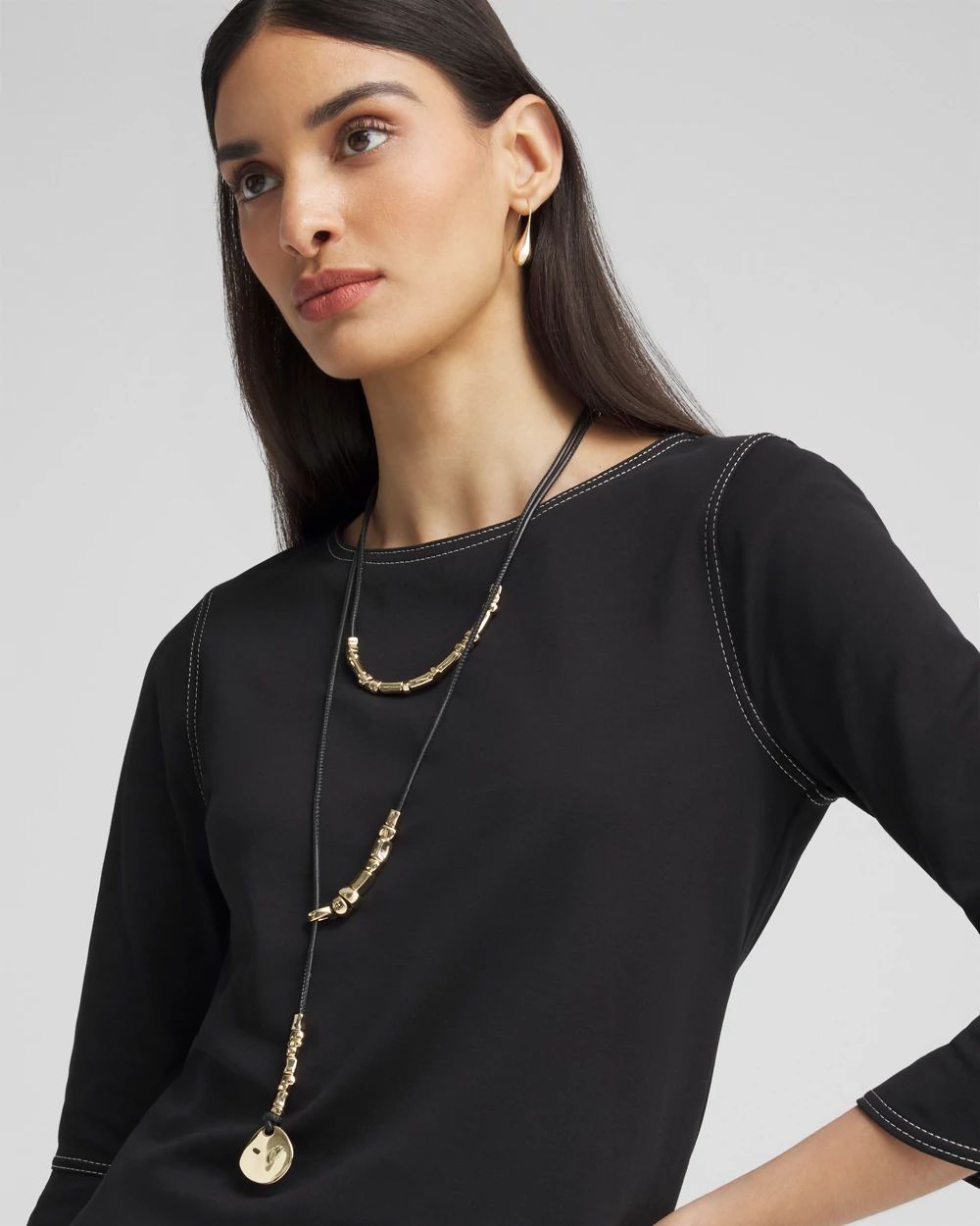 Convertible Gold Tone Y-Necklace