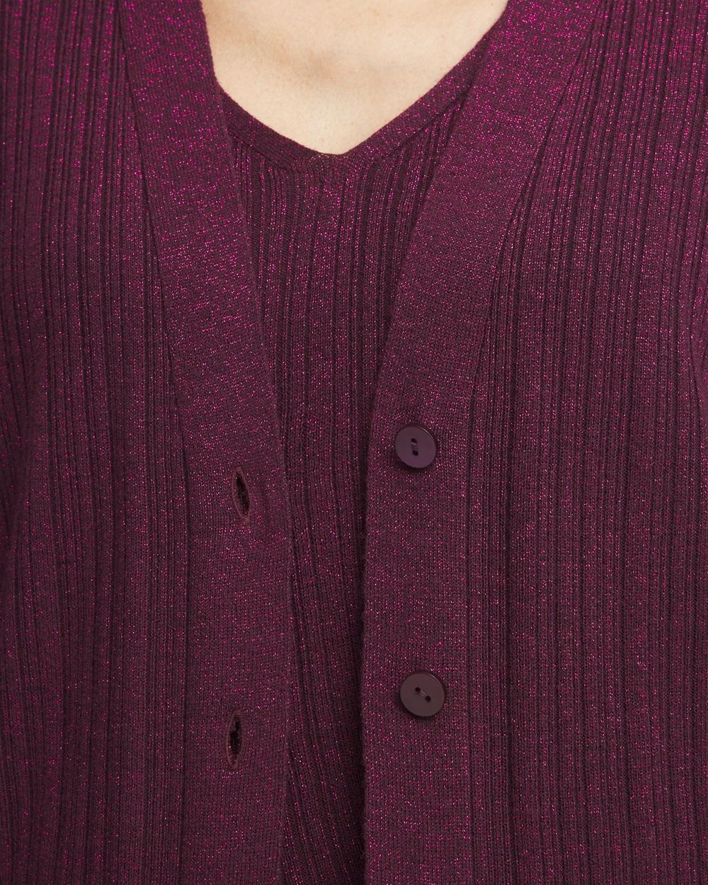 Lurex Ribbed Cardigan