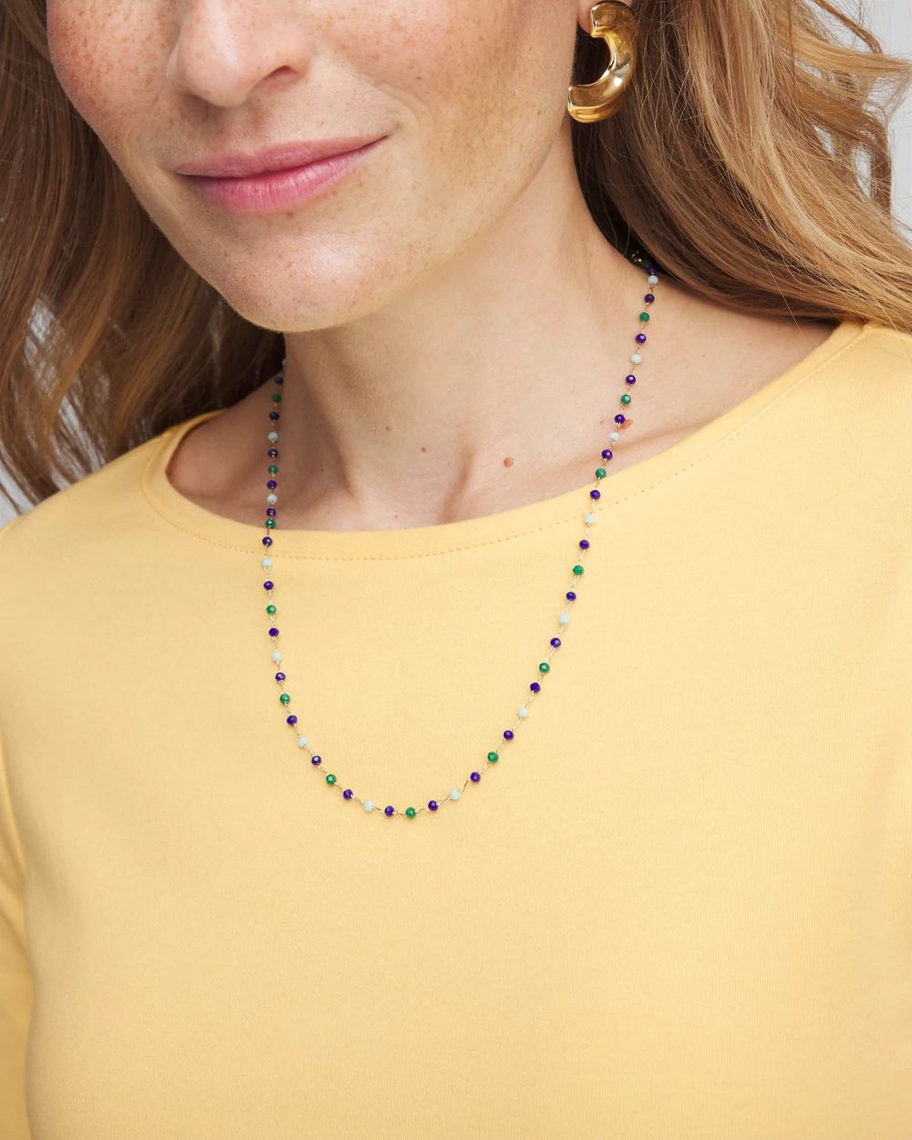 Multistrand Pearl & Blue Necklace