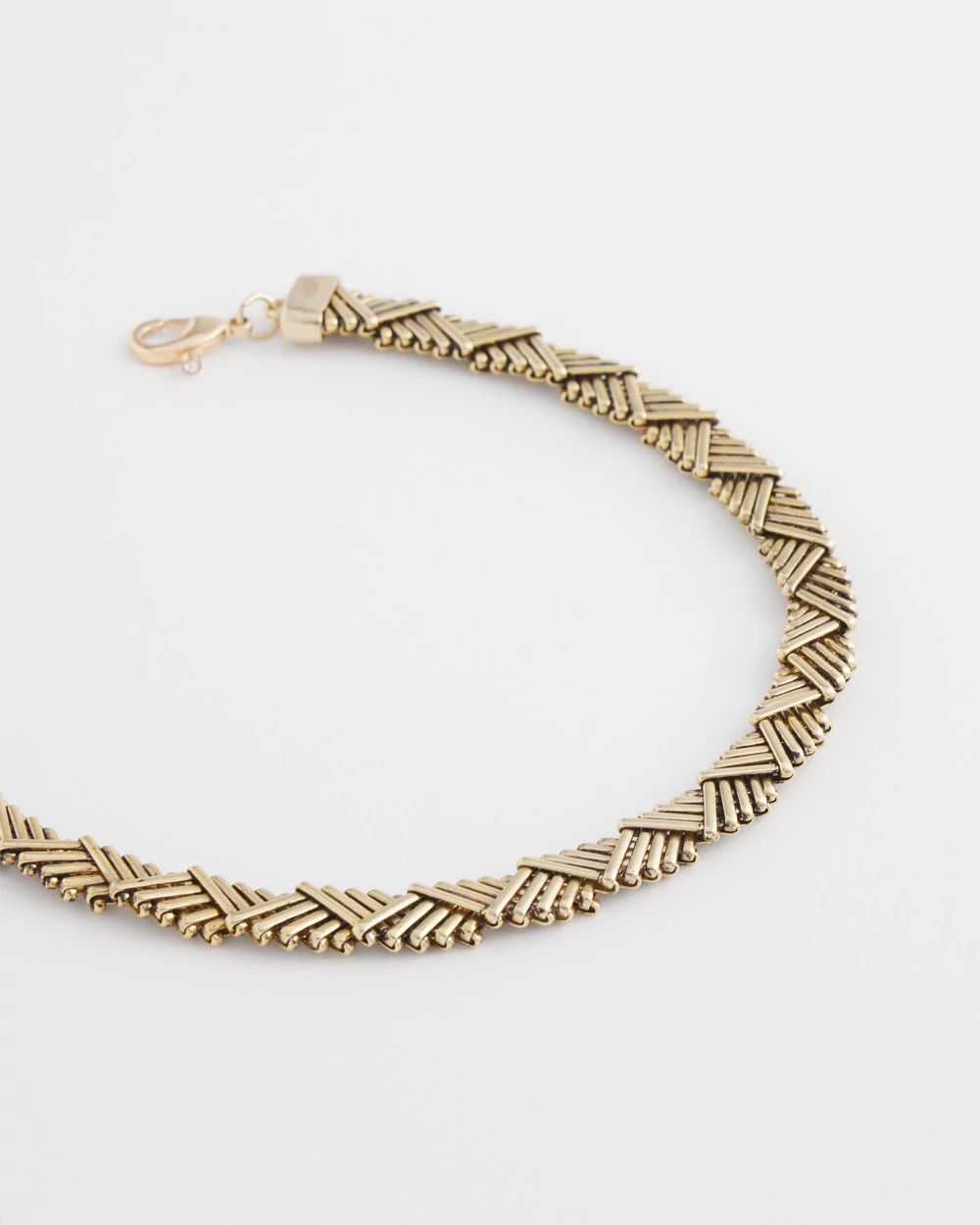 Gold-Tone Brass Collar Necklace