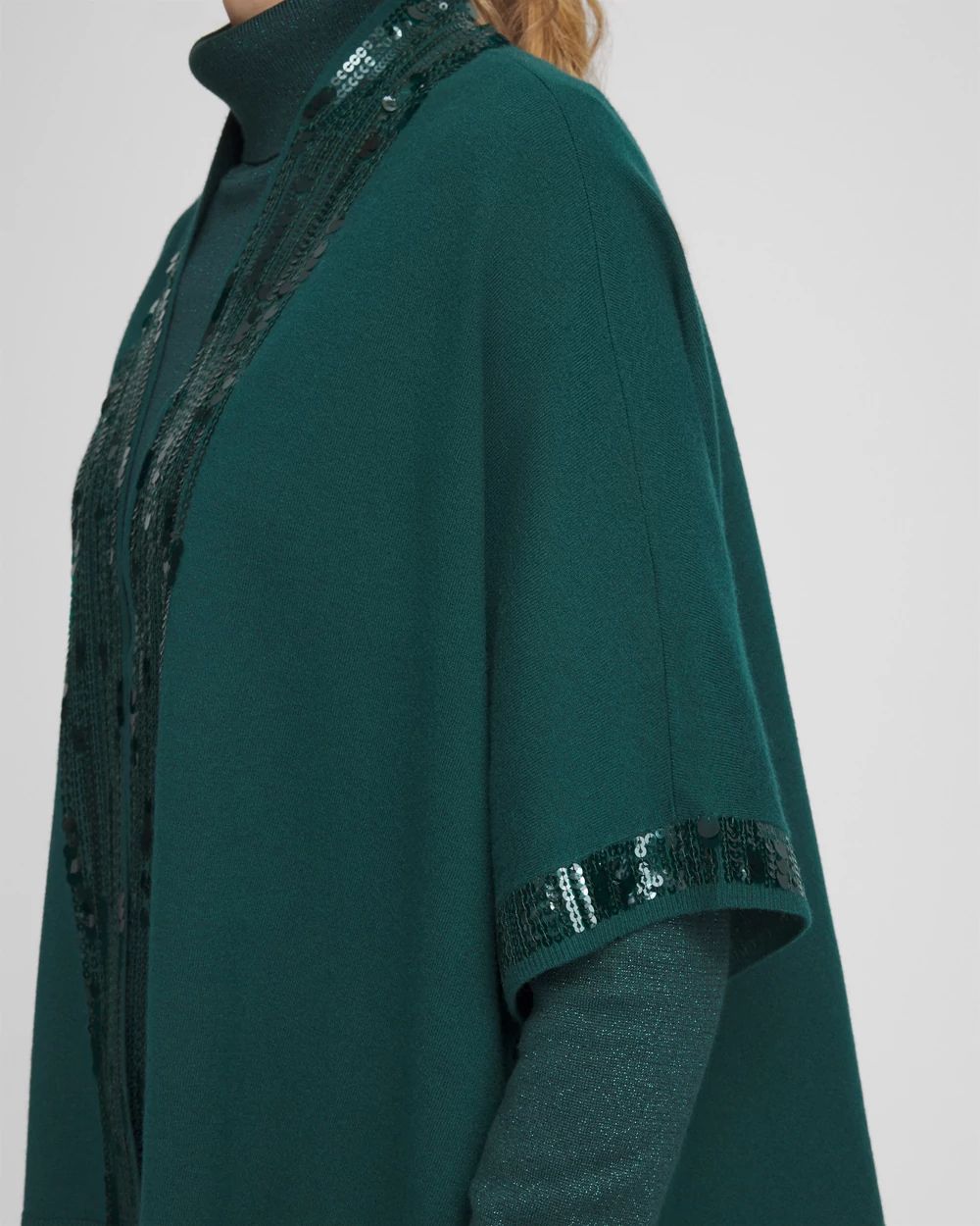 Sequin Placket Ruana
