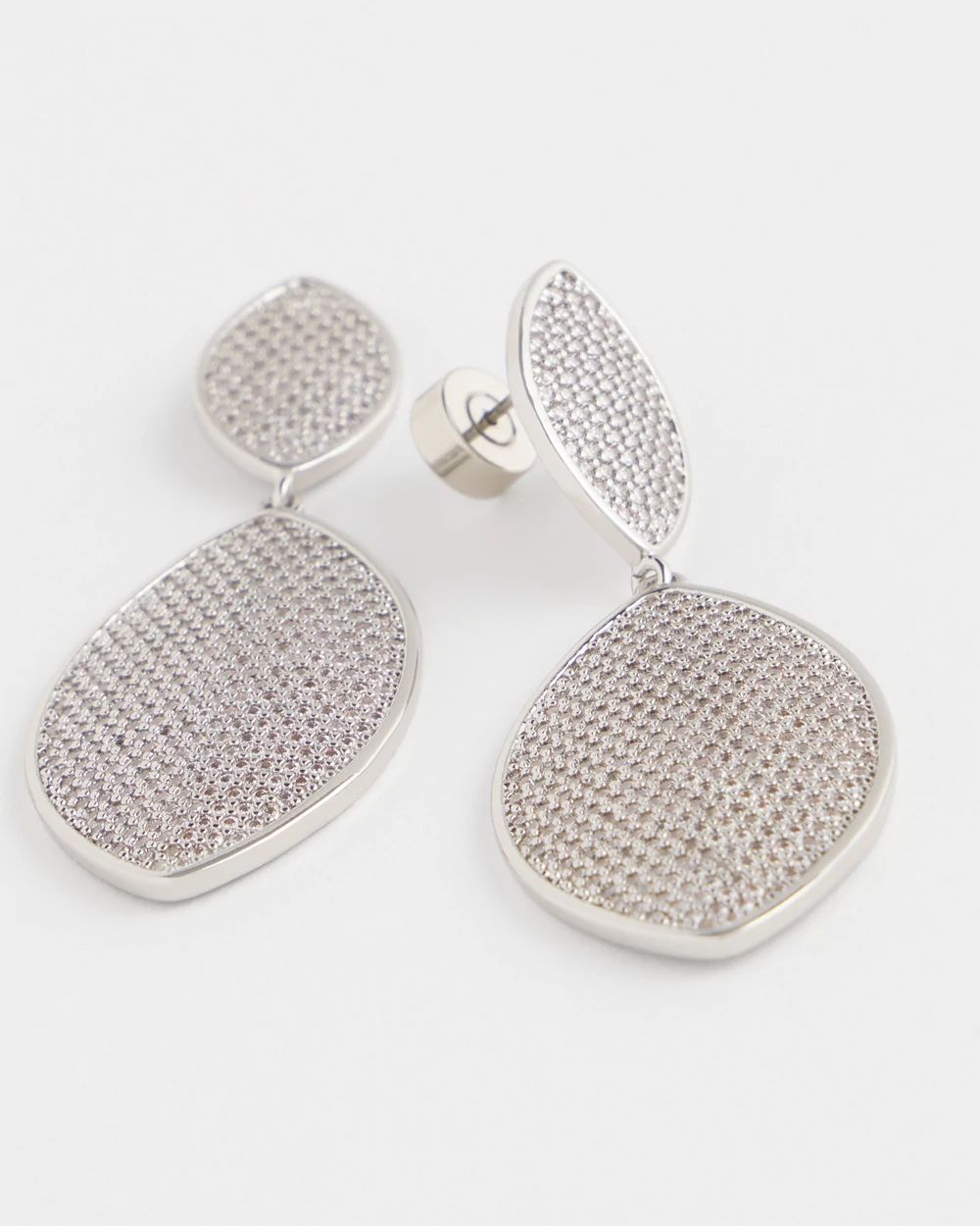 No Droop™ Pavé Navette Drop Earrings