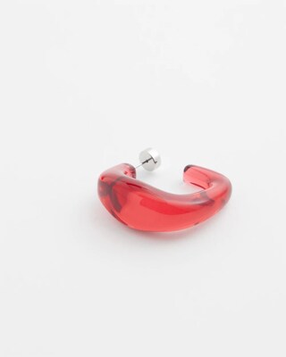 No Droop™ Red Lucite Square Hoops