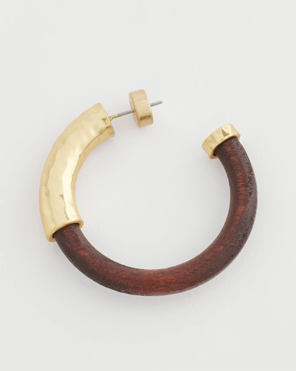 Gold & Wood Hoop Earrings