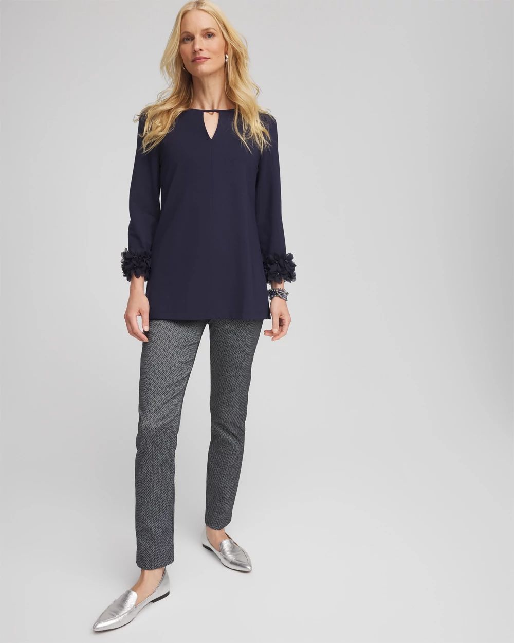 Brigitte Diamond Print Slim Ankle Pants