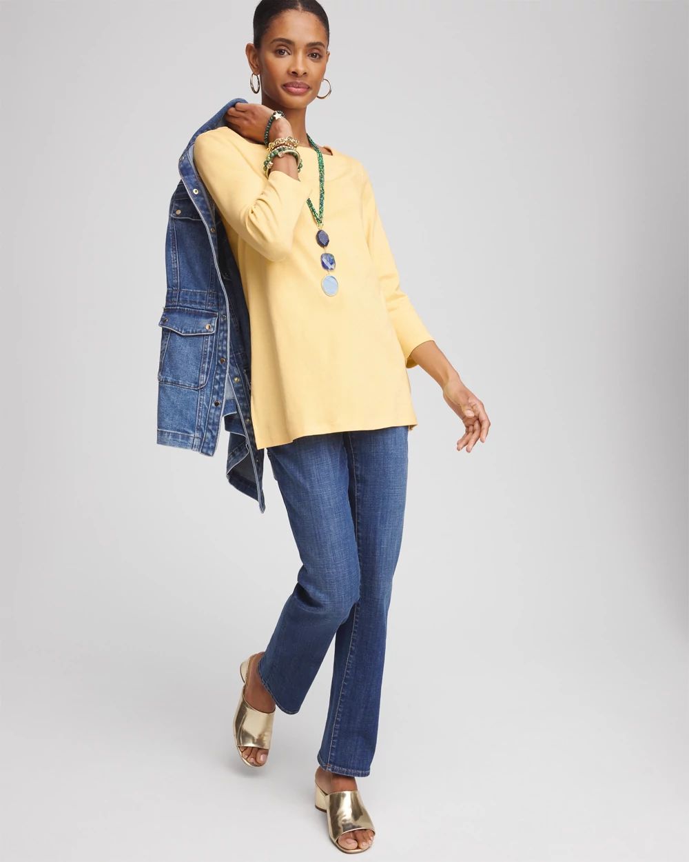 Pima Cotton Square-Neck Tunic