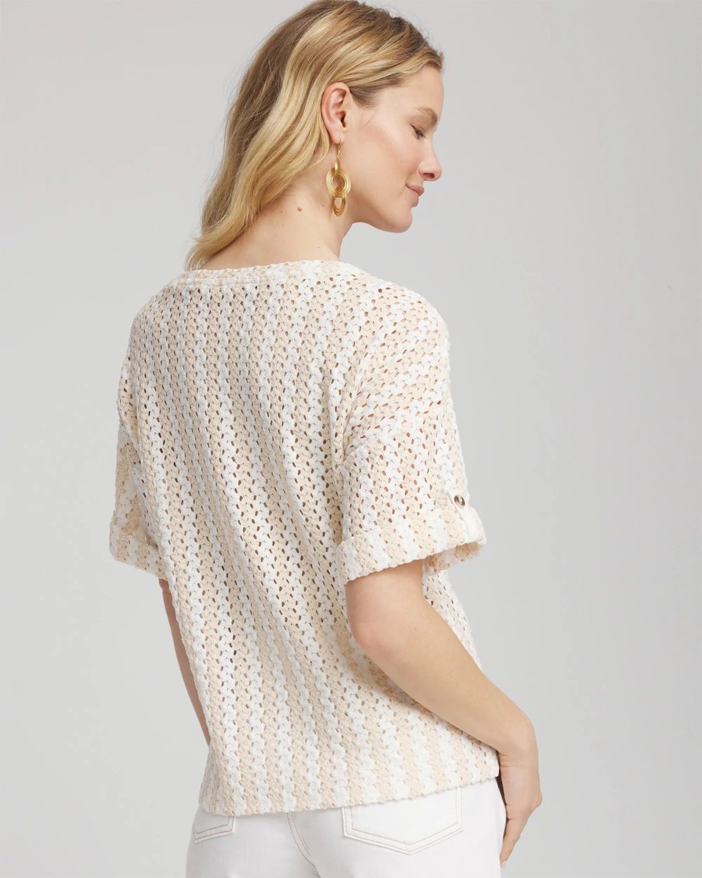 Textured Roll Cuff Tee