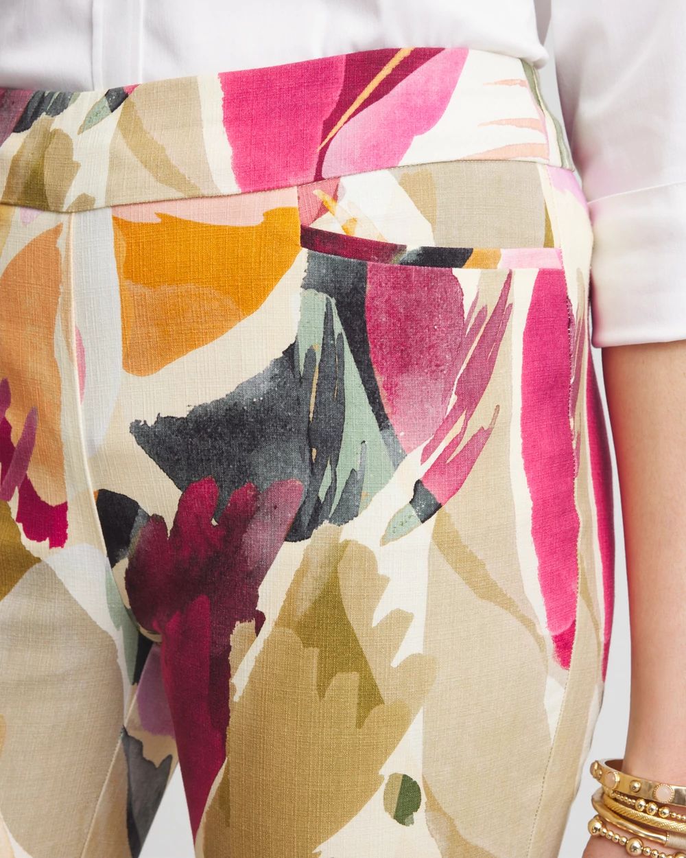 Brigitte™ Abstract Floral Slub Pants