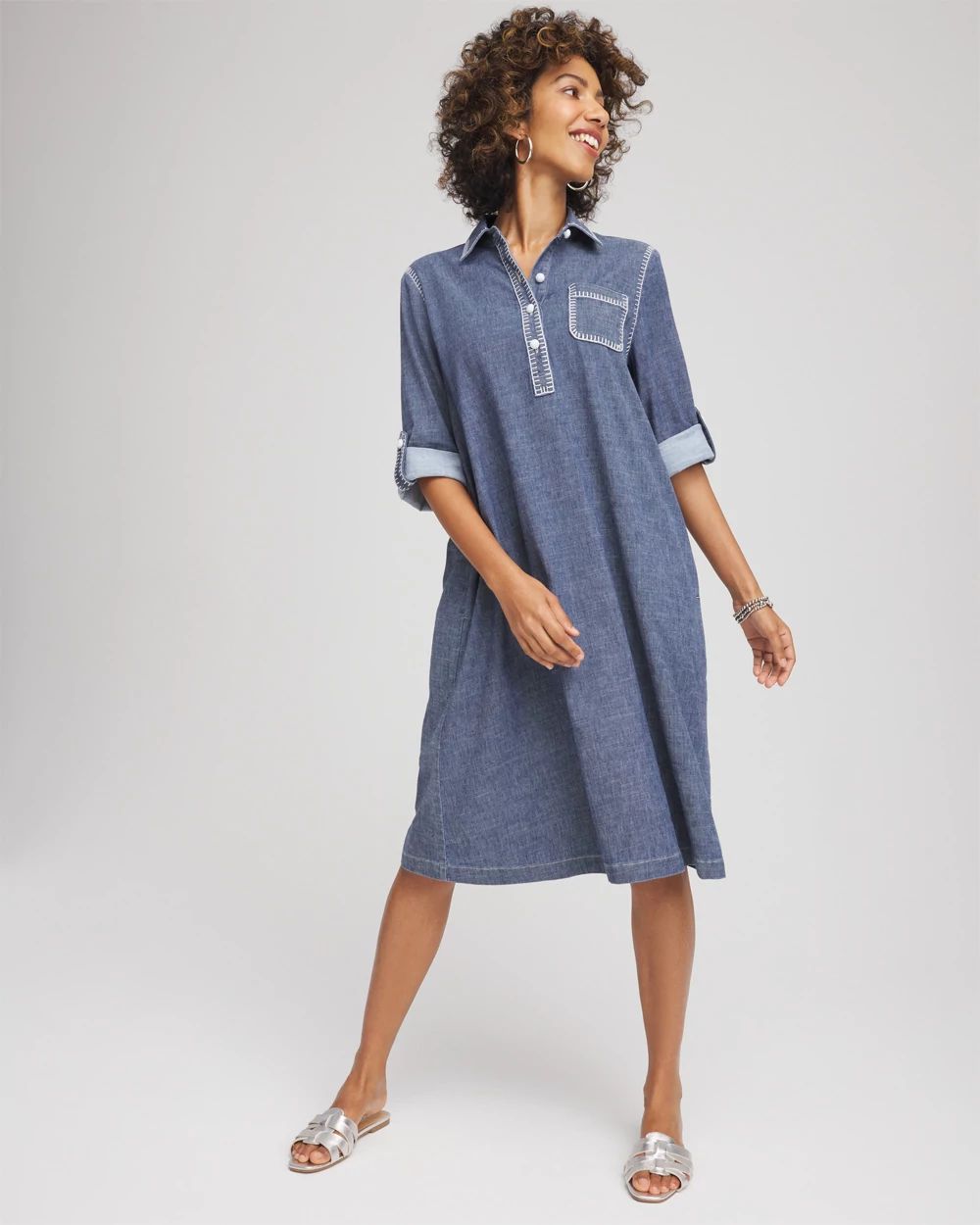 Hemp-Denim Short Dress