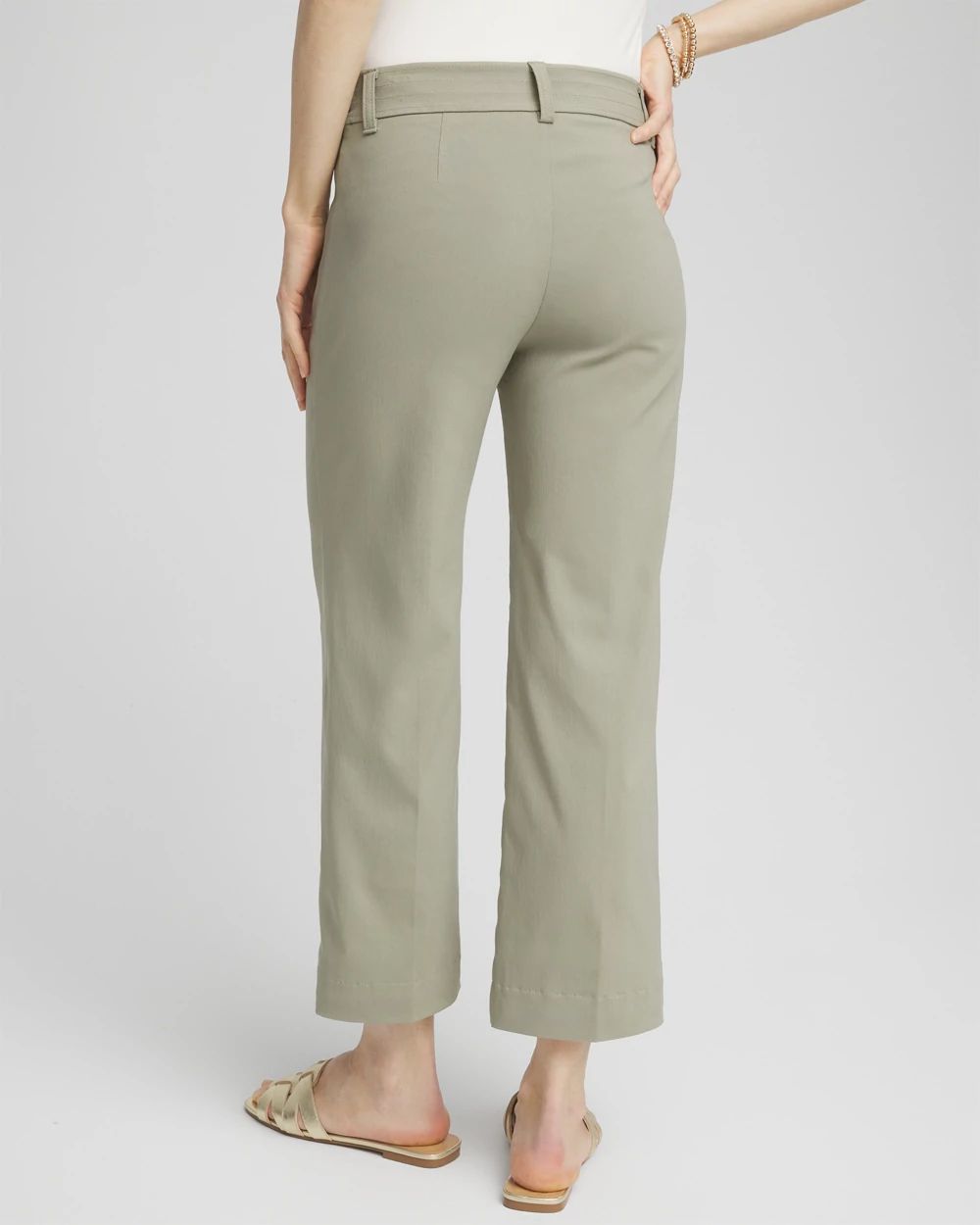 Trapunto Straight Leg Cropped Pants